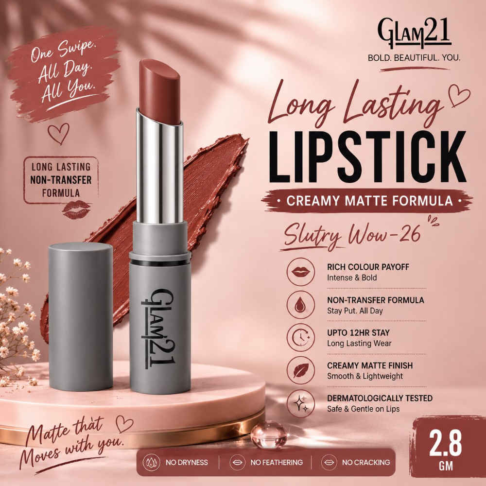 Buy Glam21 Long Lasting Non-Transfer Lipstick|Creamy Matte Formula - 2.8 gm | Slutry Wow-26 - Purplle