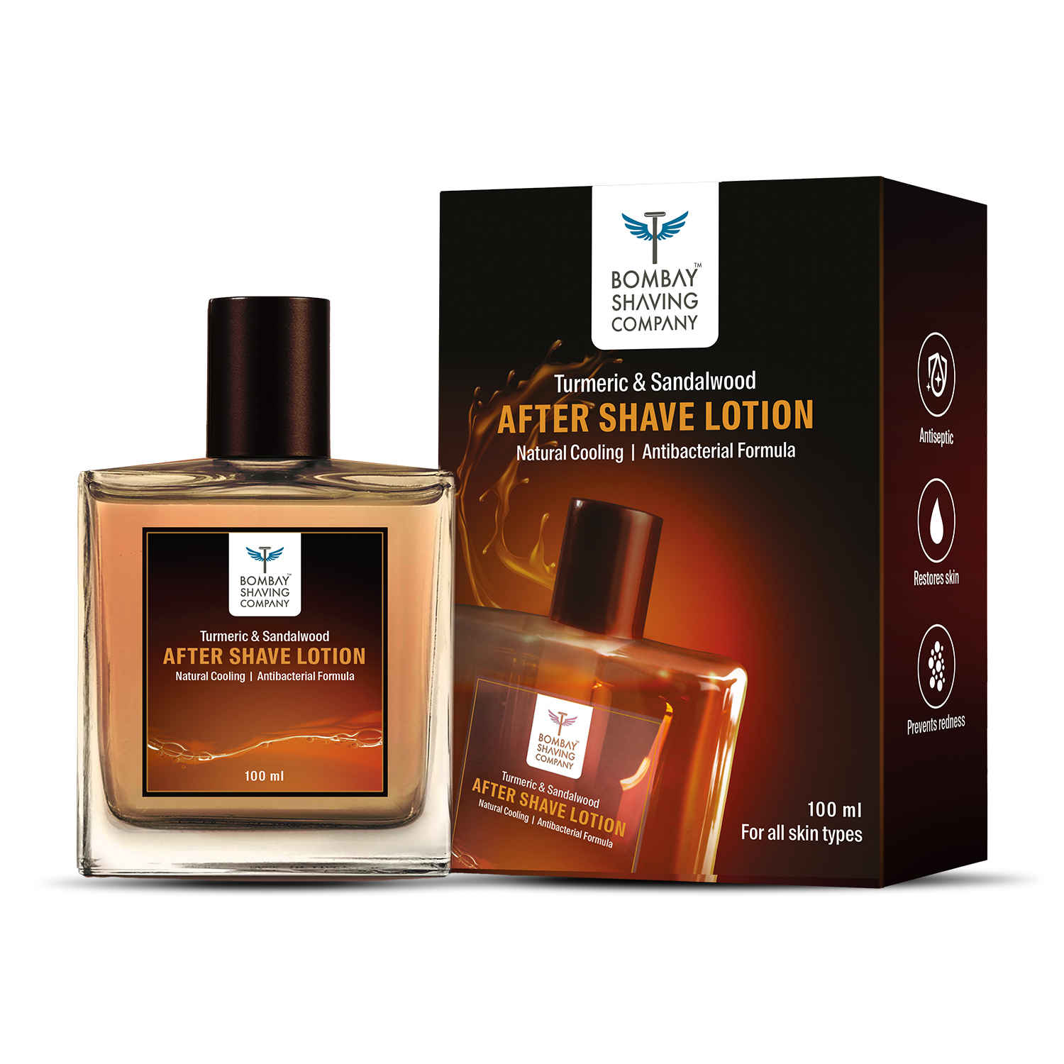 Buy Bombay Shaving Company After Shave Lotion with Turmeric and Sandalwood, 100ml (Atomizer) - Purplle