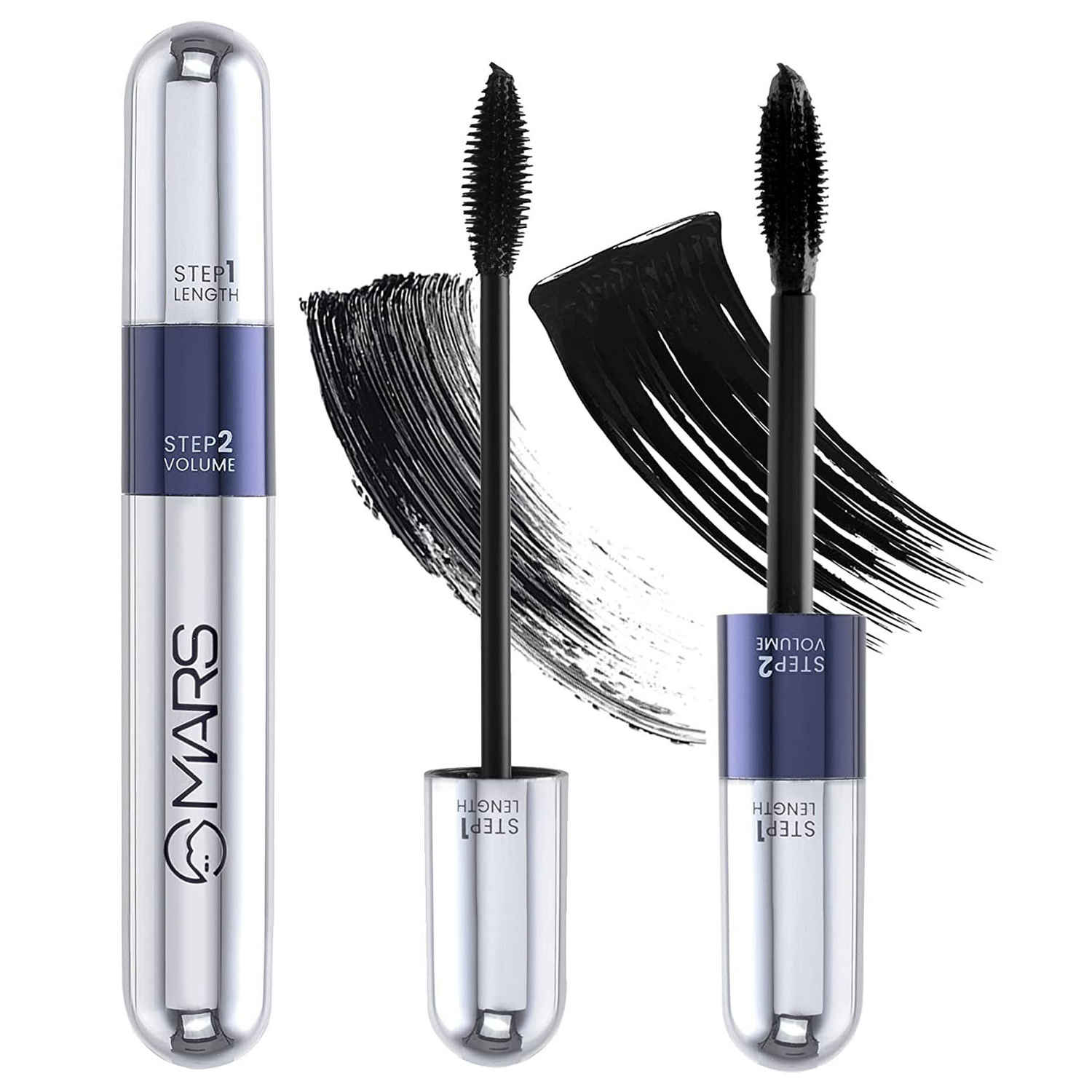 Buy MARS Double Trouble Volumizing and Lengthening Mascara | 2-in-1 Mascara for Women | Long Lasting (15 ml) (Black) - Purplle
