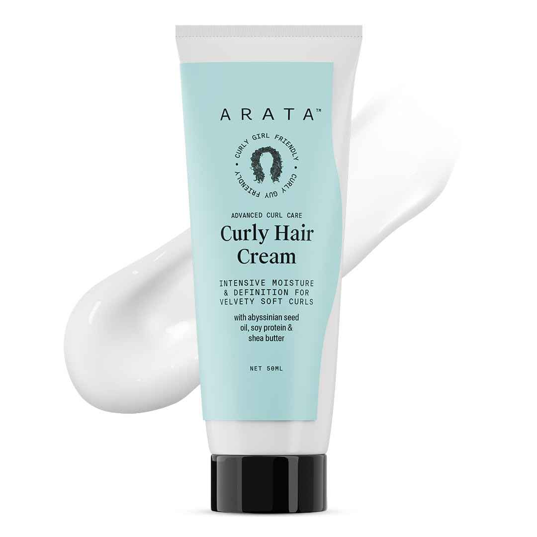 Buy Arata Advanced Curl Care Curly Hair Cream (50 ML) For Velvety Soft Curls | Intensive Moisture, Curl Definition & Plant-Based Styling | Abyssinian Seed Oil, Soya Protein & Shea Butter | CG Approved - Purplle