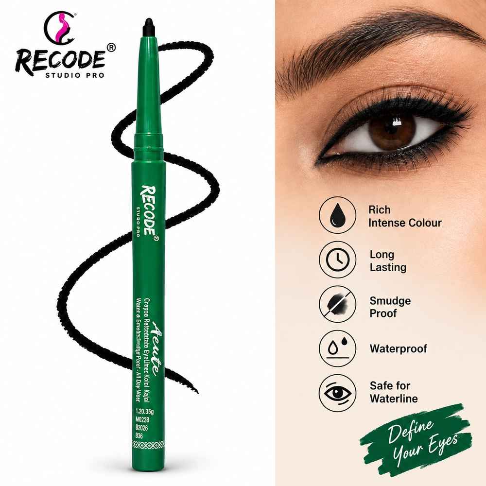 Buy Recode Acute Kajal Pencil- Black 0.35 gm - Purplle