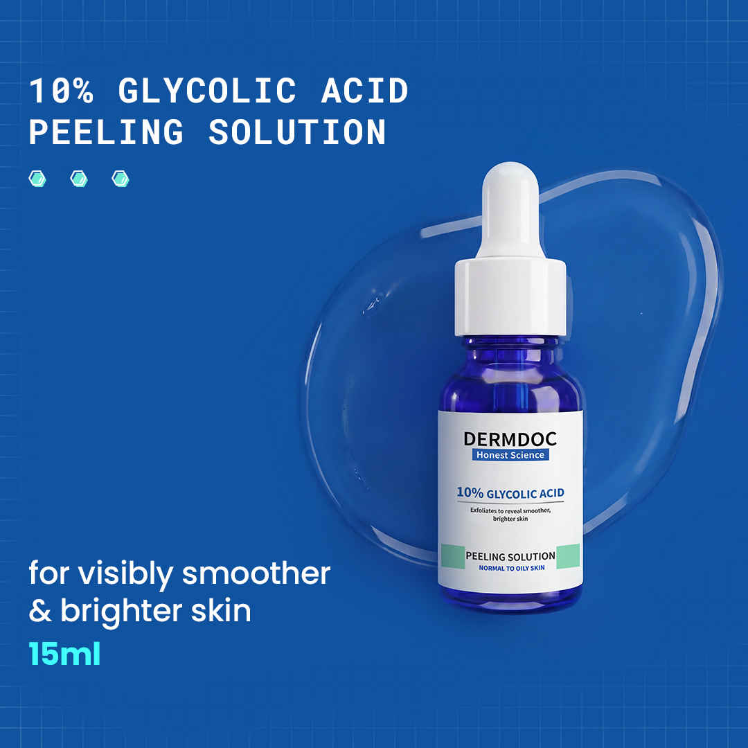 Buy DermDoc by Purplle 10% Glycolic Acid Peeling Solution (15 ml) | aha bha peel | chemical peeling | pore cleansing | fragrance free serum - Purplle