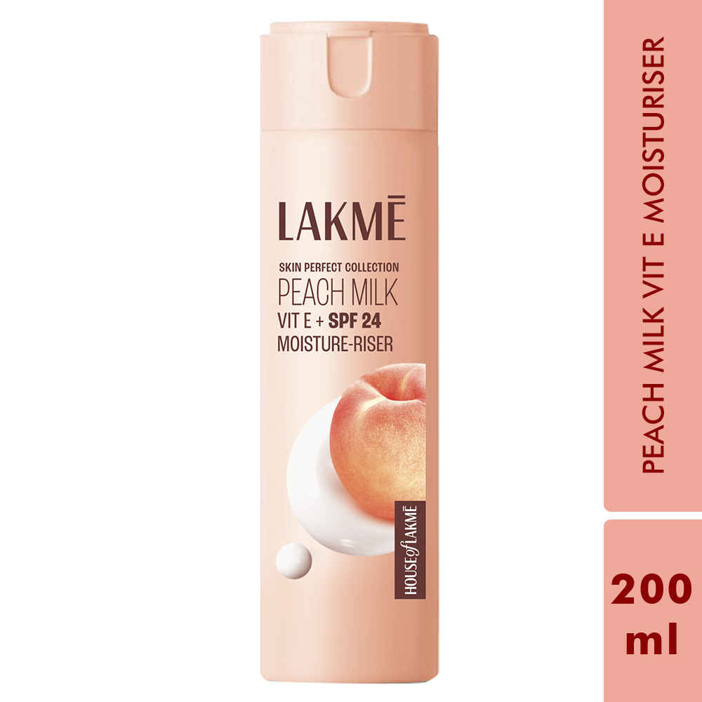Buy Lakme Peach Milk Moisturizer SPF 24 PA++|| Enriched with Vitamin E | Improves Skin Texture | 200 ml - Purplle