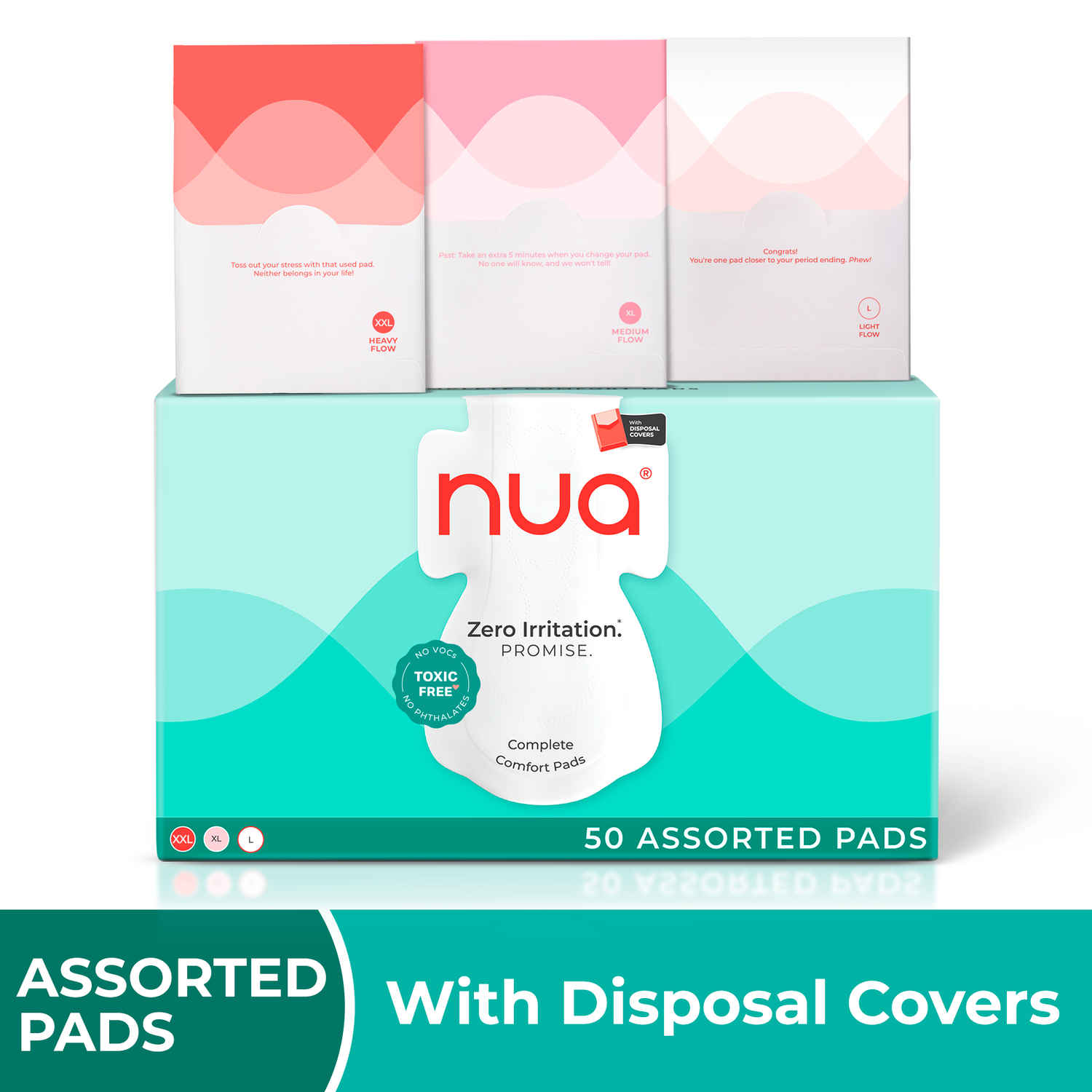 Buy Nua Complete Comfort Assorted Pads - (with Disposal Covers) - Pack of 50 - Purplle
