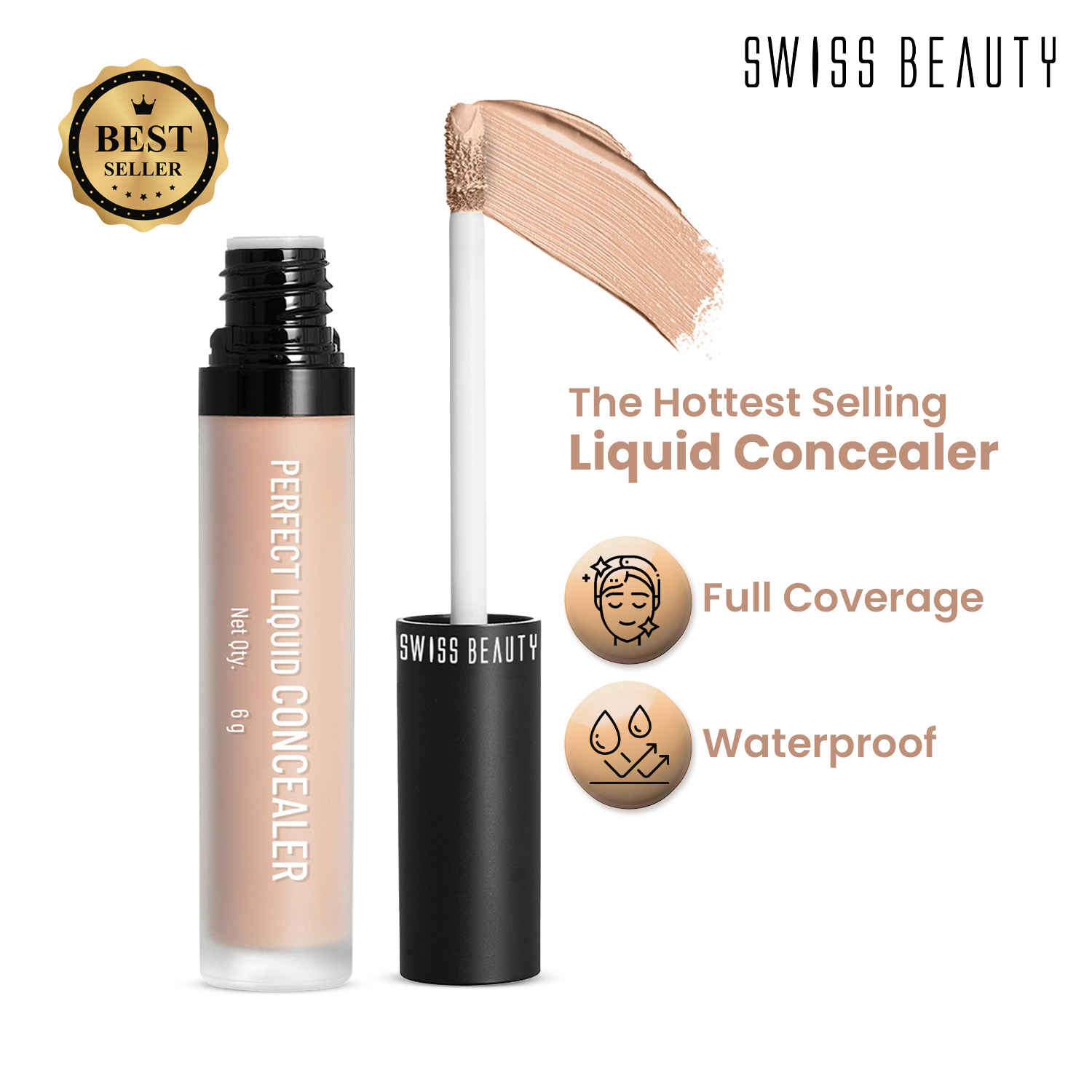 Buy Swiss beauty Liquid concealer - Clair-Moyen (6 gm) - Purplle