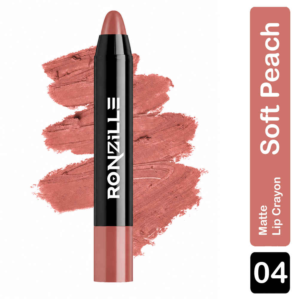 Buy Ronzille Matte Lip Crayon Soft Peach - 04 4.5 gm - Purplle