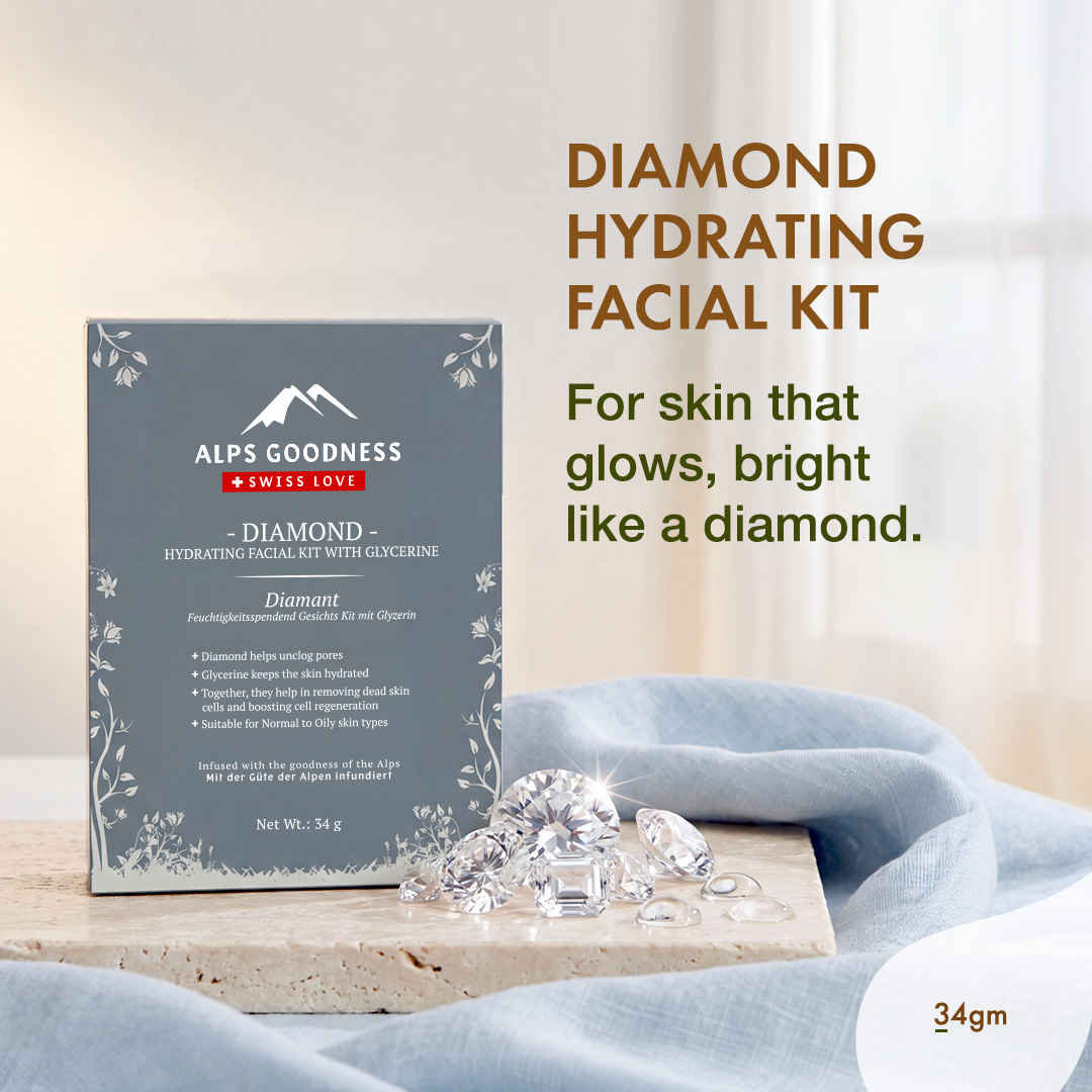 Buy Alps Goodness Diamond Hydrating Facial Kit with Glycerine (34 gm) | Glowing Skin | Toning & Firming |Detoxification |At home Facial - Purplle