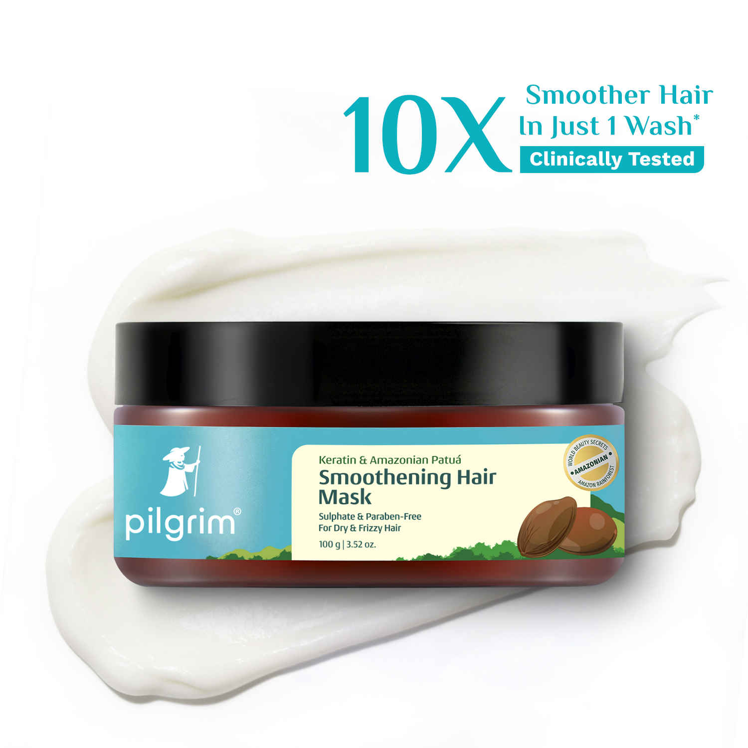 Buy Pilgrim Patua & KeratinA SmootheningA Hair Mask For Dry & Frizzy Hair |Healthy & Shiny Hair| For Women & Men (200 gm) - Purplle