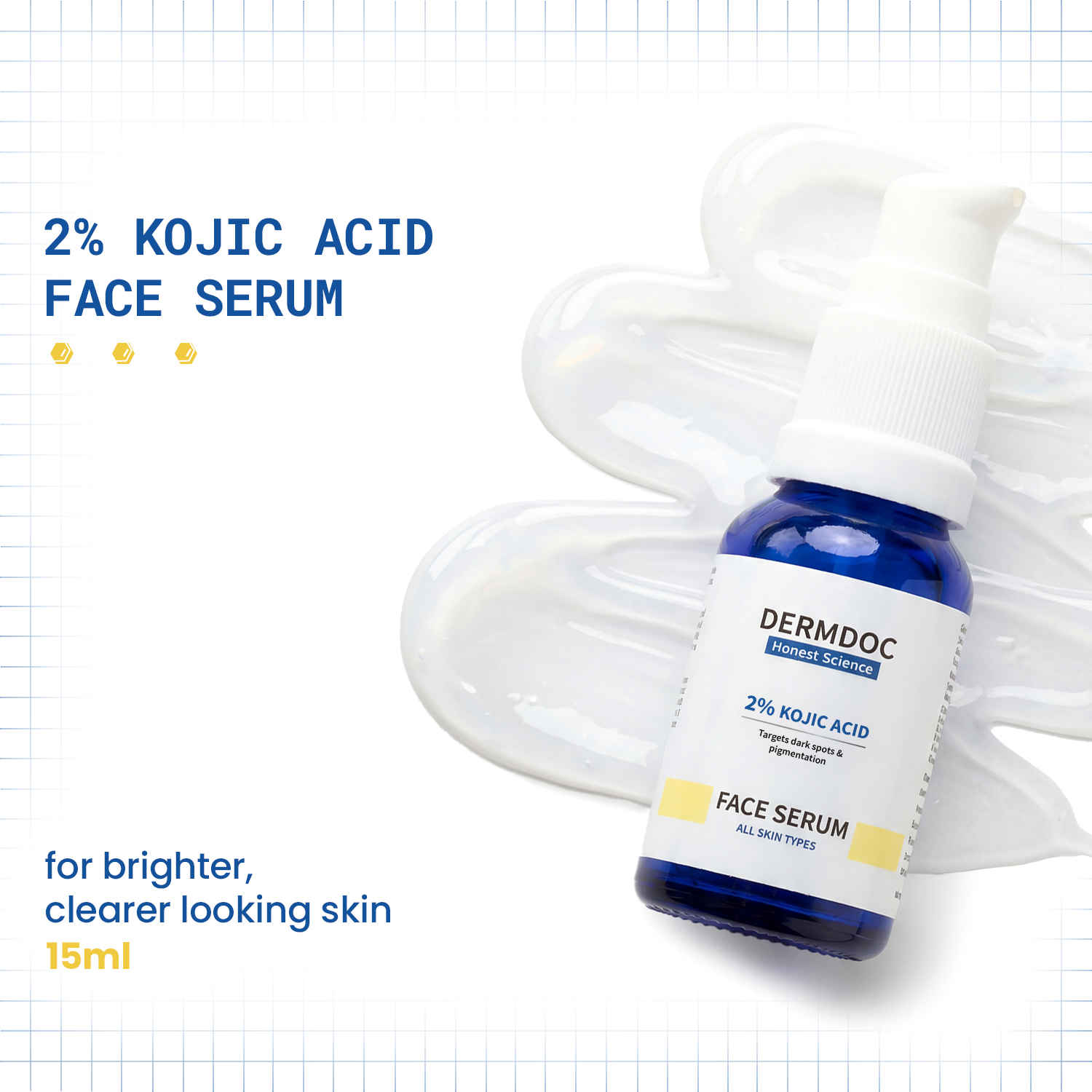Buy DERMDOC 2% Kojic Acid Face Serum (15 ml) | Brightening & Anti-Pigmentation | Fades Dark Spots, Evens Skin Tone & Enhances Glow - Purplle