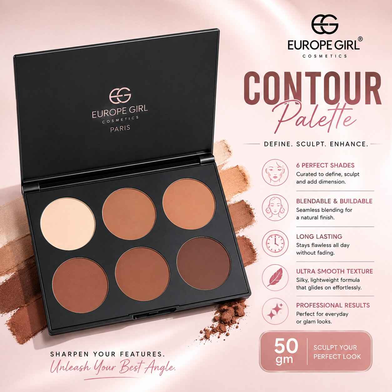 Buy Europegirl Cosmetics Contour Palette 50 gm - Purplle