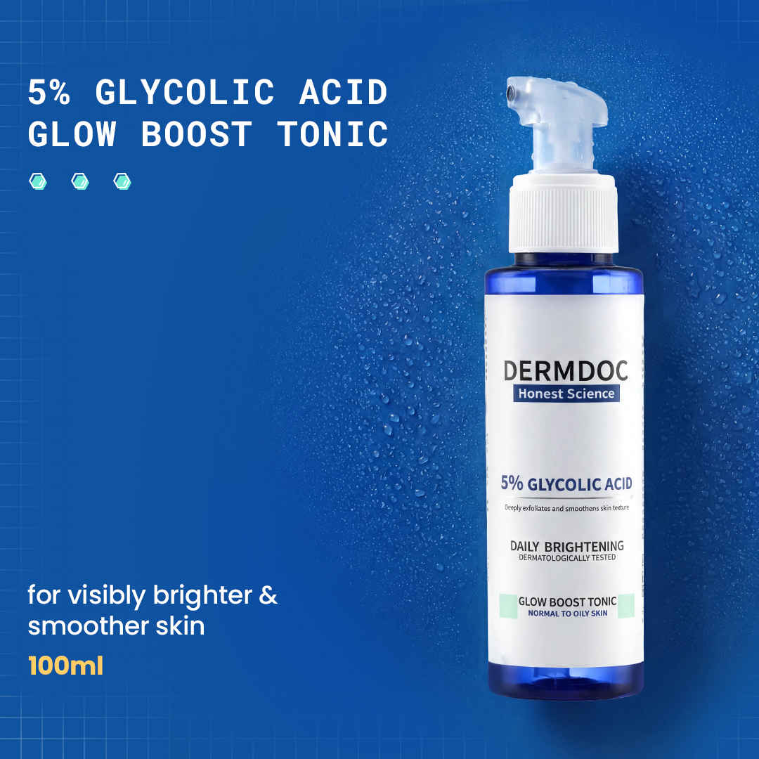 Buy DERMDOC 5% Glycolic Acid Glow Boost Tonic (100 ml) | Toner For Glowing Skin | Gentle Exfoliation | Precision Spray Bottle | Skin Brightening - Purplle
