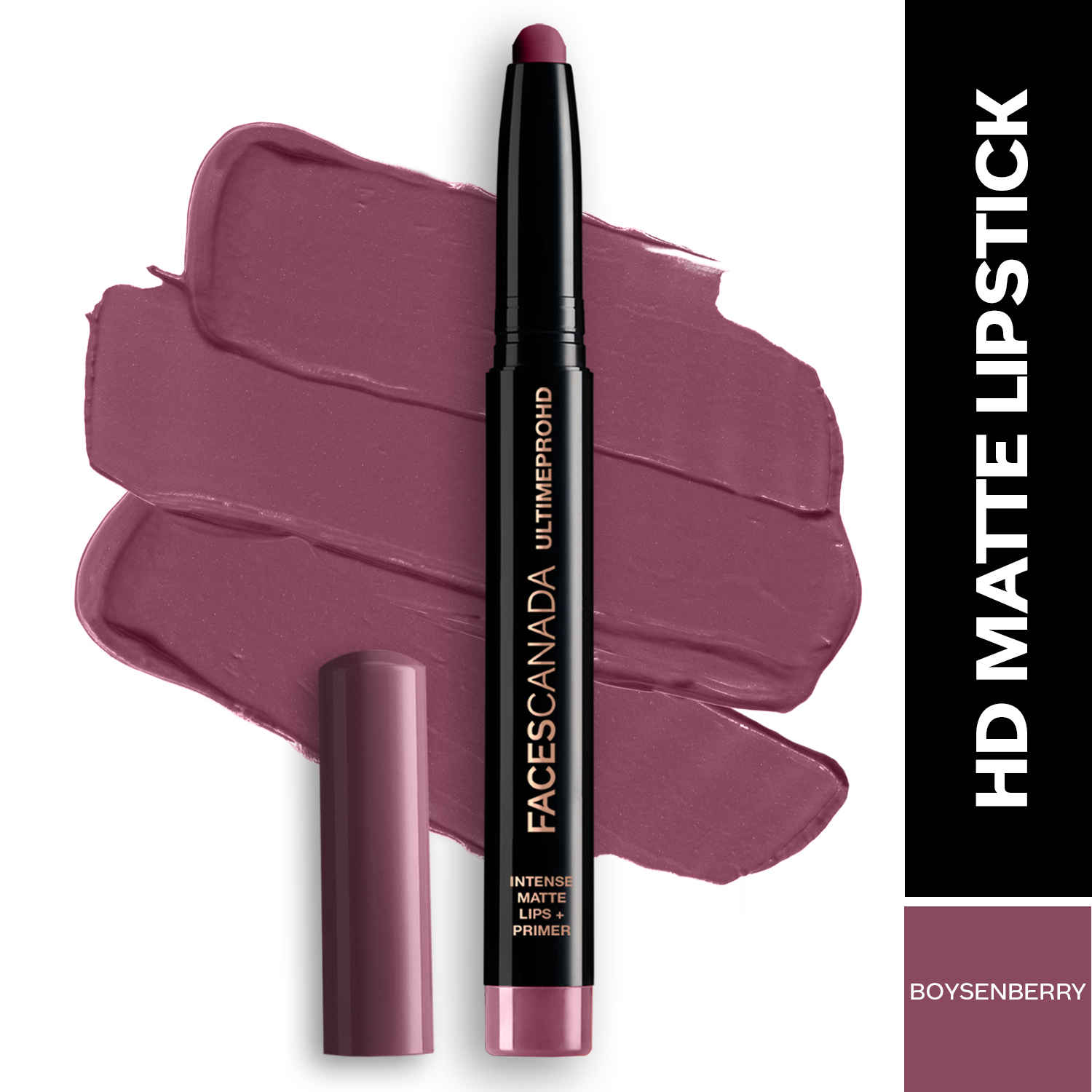 Buy FACES CANADA Ultime Pro HD Intense Matte Lipstick + Primer - Boysenberry 1.4 gm | 9HR Long Stay | Feather-Light Comfort | Intense Color | Smooth Glide - Purplle