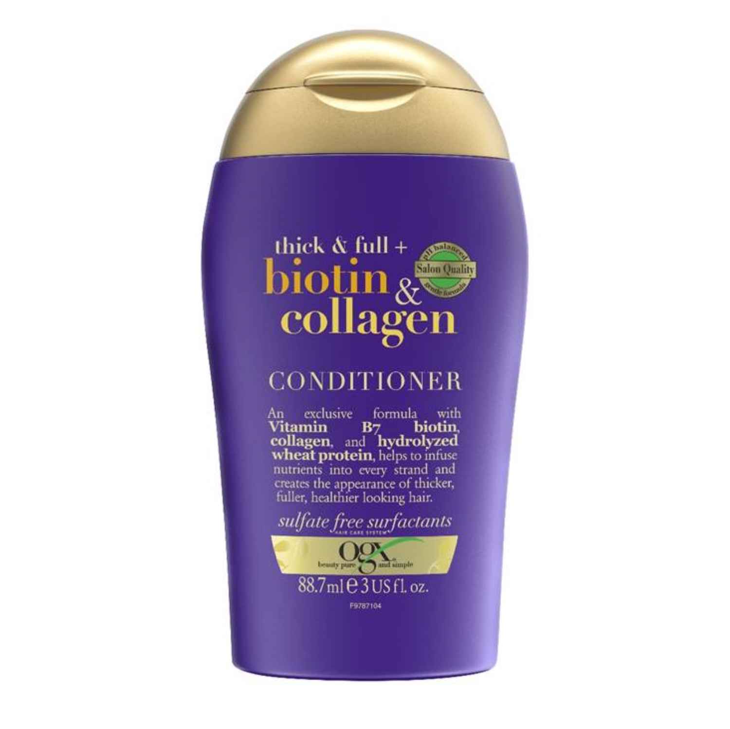 Buy OGX Thick & Full + Biotin & Collagen Volumizing Conditioner for Thin Hair, with Vitamin B7 & Hydrolyzed Wheat Protein, Paraben-Free, Sulfate-Free Surfactants, 88.7 g - Purplle