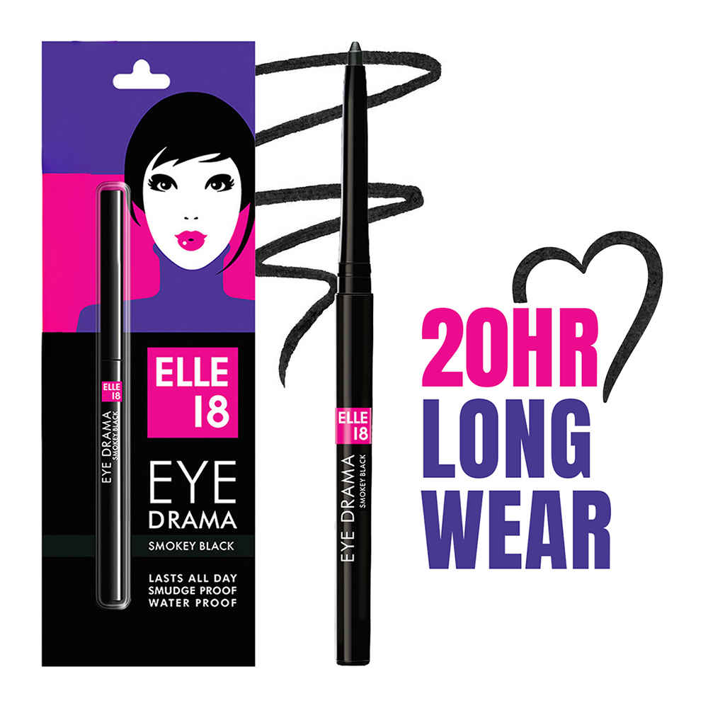 Buy Elle18 Eye Drama Kajal |Smokey Black| 0.35 gm - Purplle