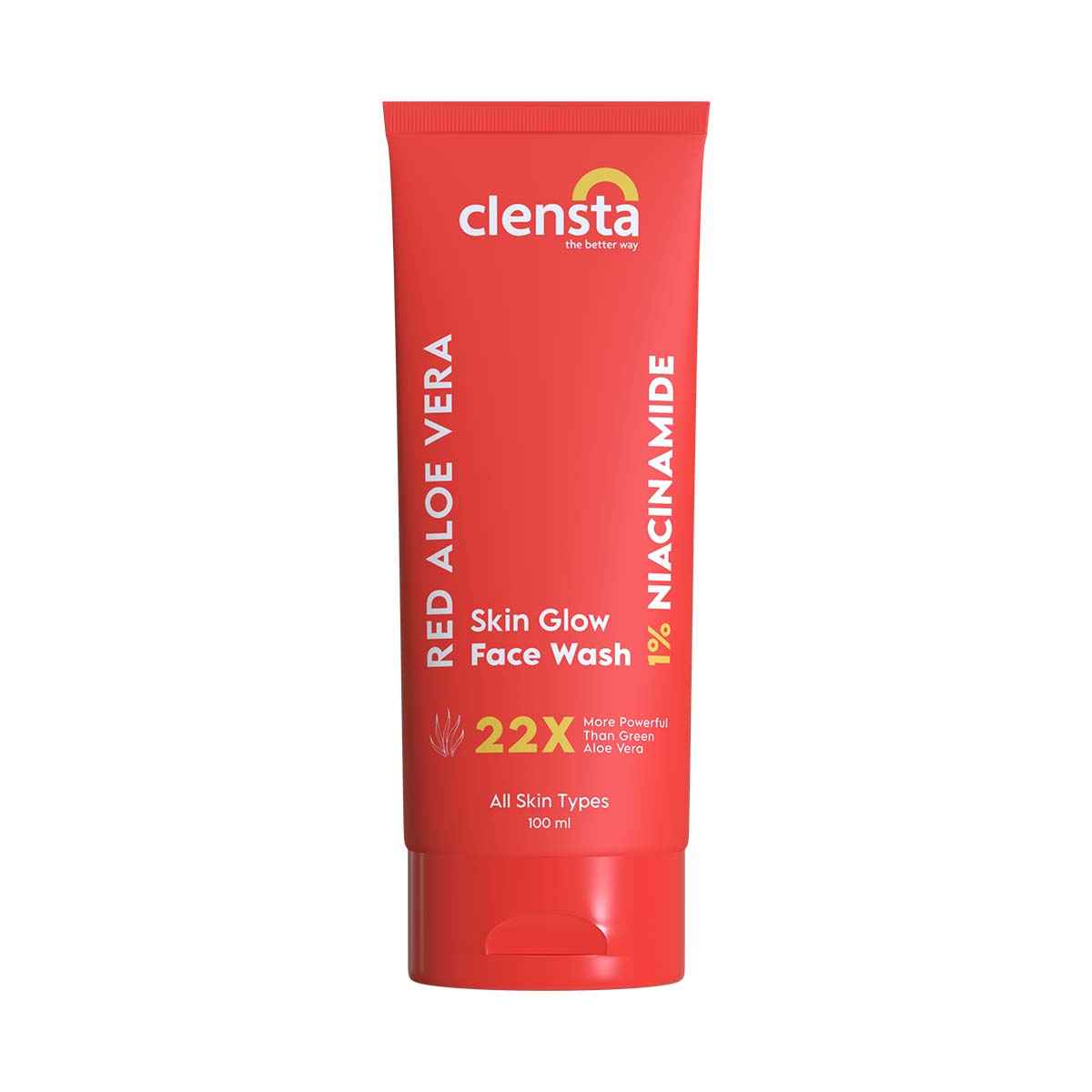 Buy Clensta Red Aloevera Skin Glow Daily Face Wash with 0.5% Niacinamide and Vitamin C | Face Wash for Glowing Skin, Removes Dirt & Impurities| Deep Cleanser Hydrating Face Wash for all skin types - 100ml - Purplle