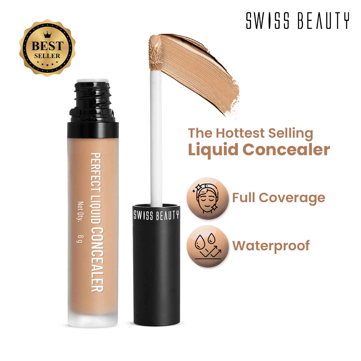 Buy Swiss Beauty Liquid Concealer 14 Warm Honey 6 gm - Purplle