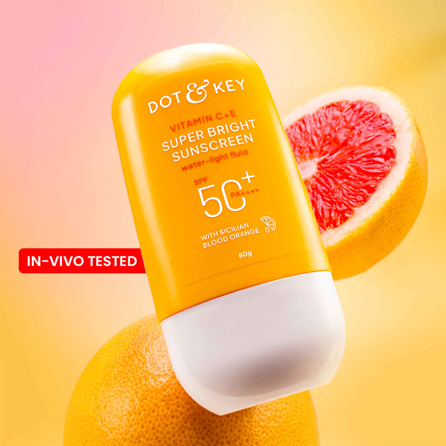 Buy Dot & Key Vitamin C + E Super Bright Sunscreen SPF 50+ PA++++, In-Vivo Tested Sunscreen for Even Toned & Glowing Skin | No White Cast, WaterLight 80 gm - Purplle