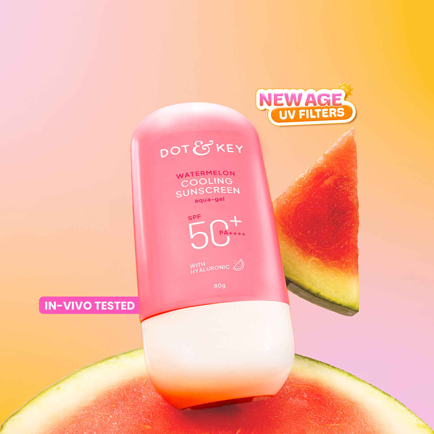 Buy Dot & Key Watermelon Cooling Sunscreen SPF 50+ PA++++, In-Vivo Tested Sunscreen for Oily Skin & Combination Skin - No White Cast, 80 gm - Purplle