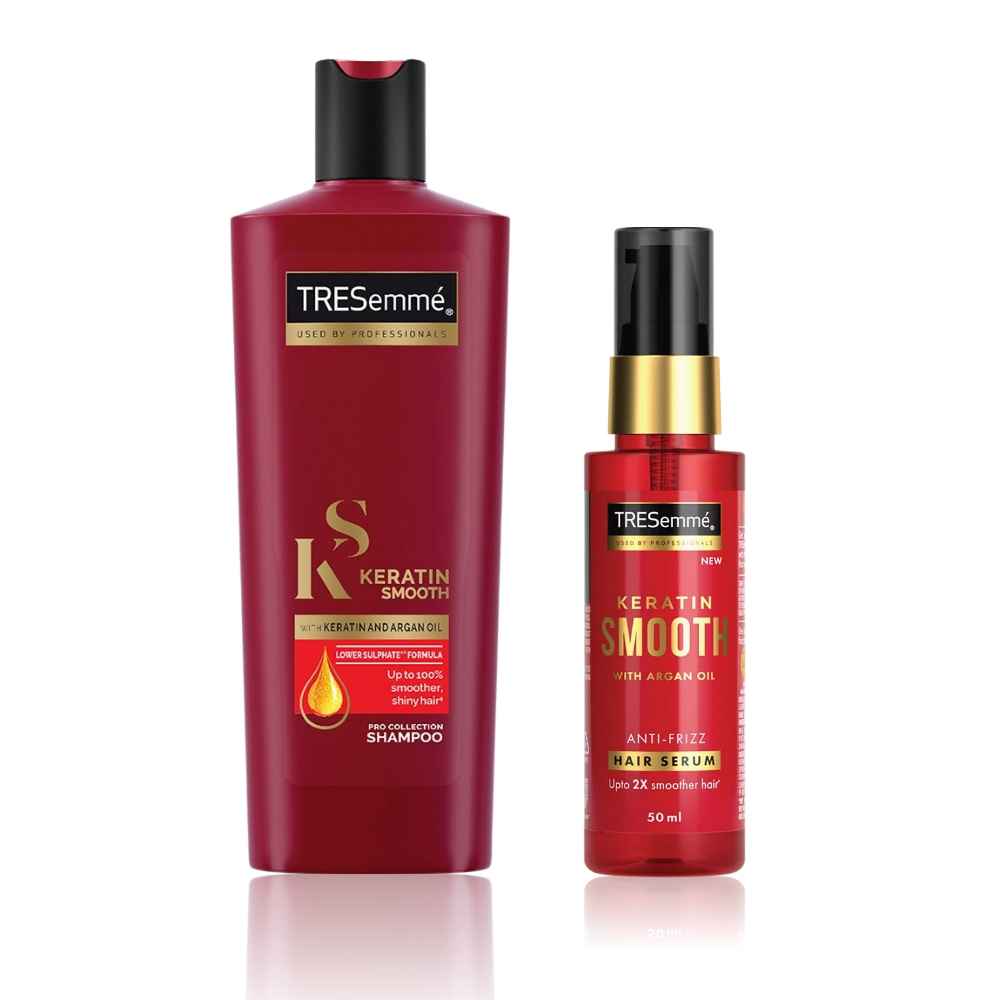 Buy TRESemme Keratin Smooth Shampoo(340ml) and TRESemme Keratin Smooth Hair Serum(60ml) combo - Purplle