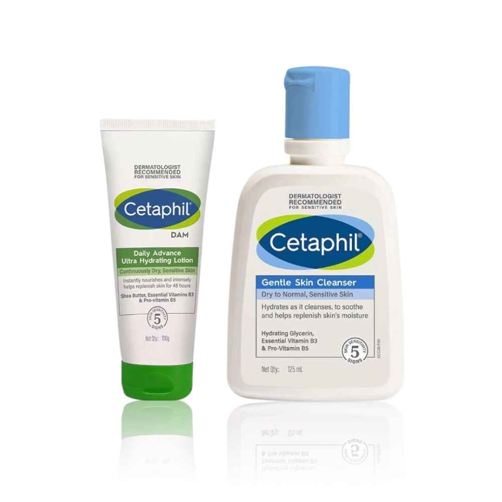 Buy Cetaphil Skin Care Essentials [Cetaphil Gentle Skin Cleanser (125 ml) + Cetaphil DailyAdvance Ultra Hydrating Lotion (100 g)] - Purplle