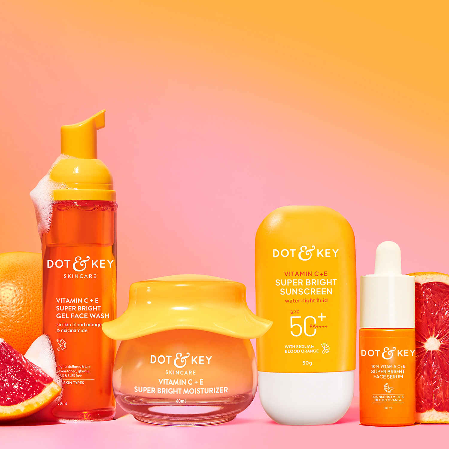 Buy Dot & Key Vitamin C CSMS Combo : Cleanser (80 ml) + Serum(20 ml) + Moisturizer (60 ml) + Sunscreen (50 gm) - Purplle
