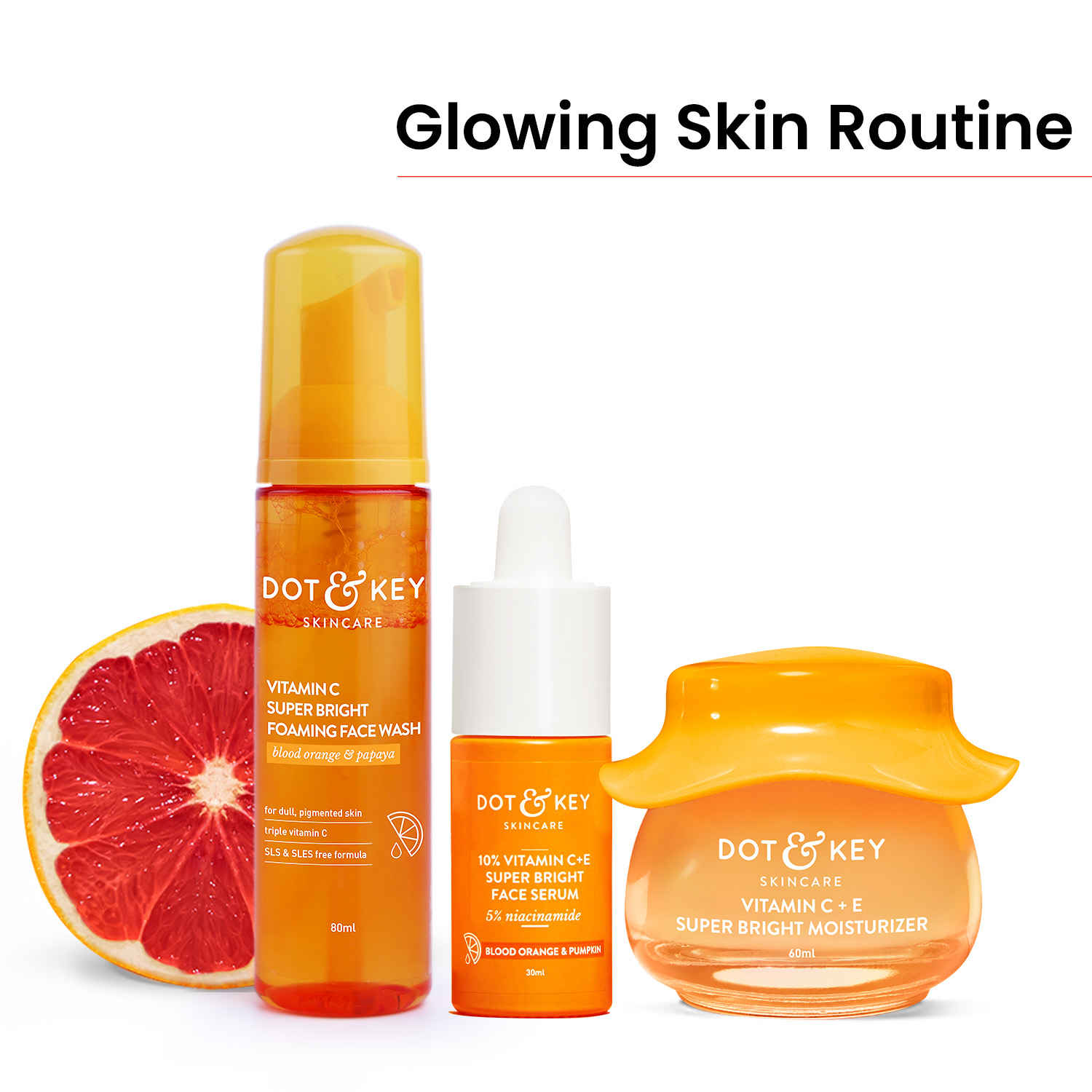 Buy DOT & KEY Vitamin C + E Skin Care Gift Set - 190 gms | Face Wash, Serum, Moisturizer - Purplle