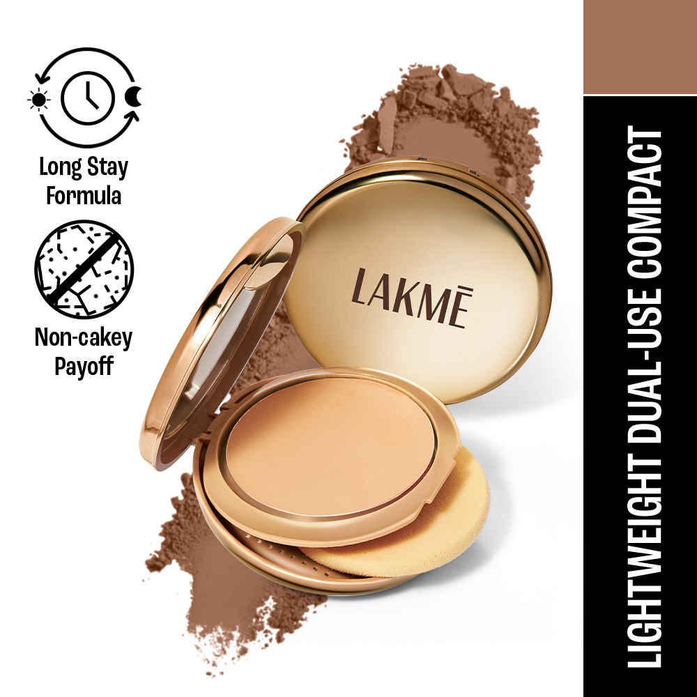 Buy Lakme 9to5 Unreal Dual Cover Pressed Powder, 2 In 1 Compact + Foundation, 39 Cocoa,9g - Purplle