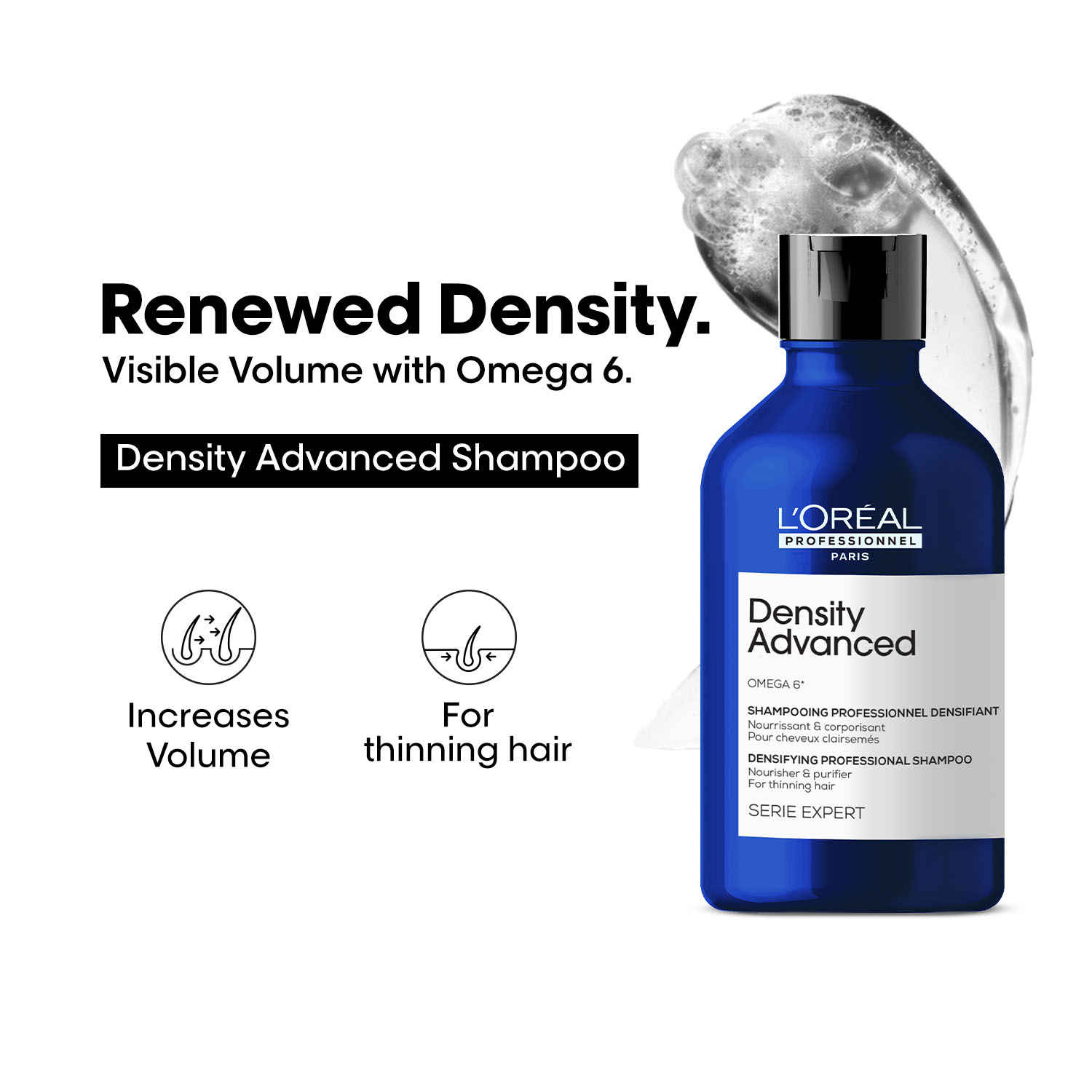 Buy L'Oreal Professionnel Density Advanced Shampoo for Thinning Hair 300 ml | Visibly Increases Volume - Purplle