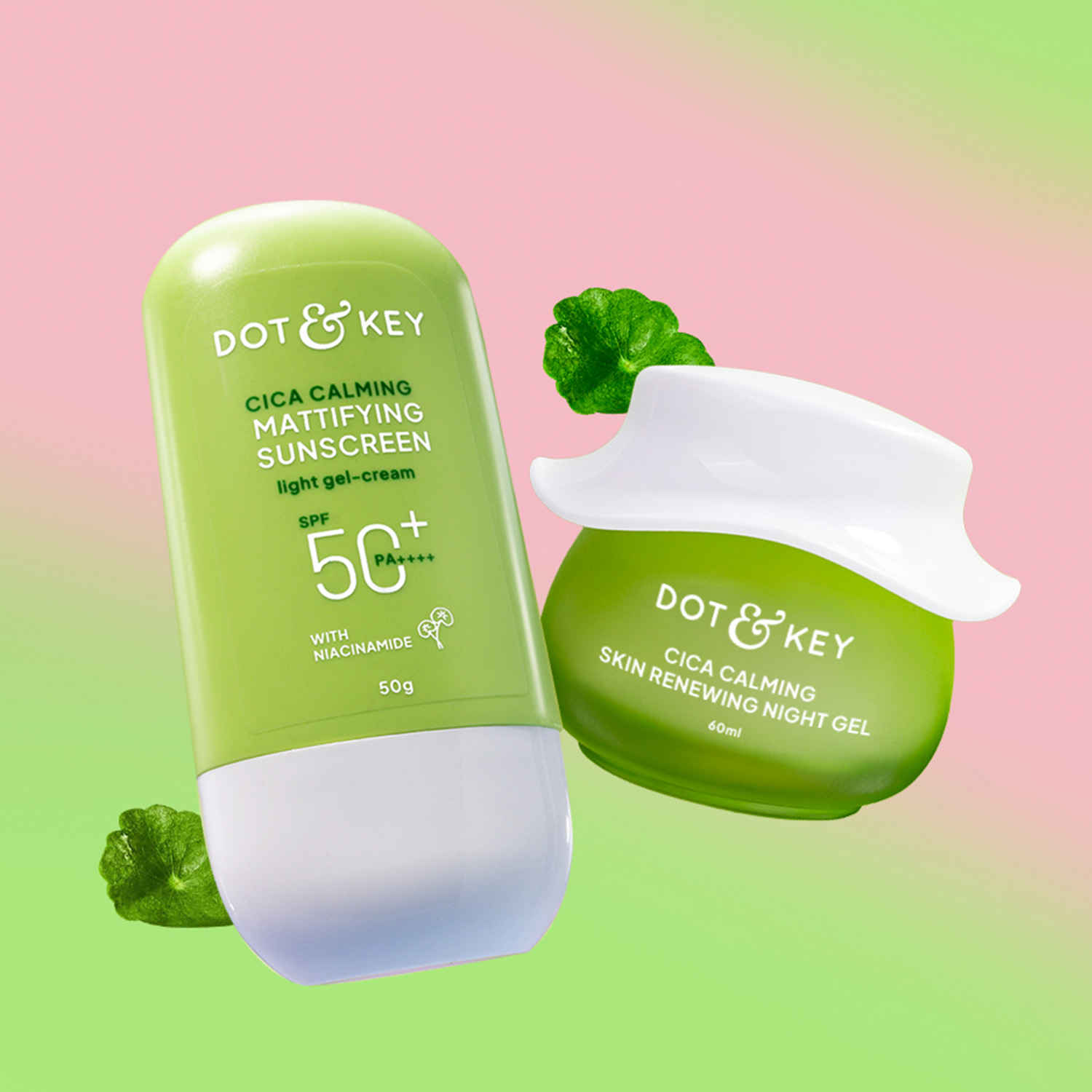Buy Dot & Key Bestselling CICA Anti Acne Sun Protect Duo | Night Gel & Face Sunscreen - 110 gms - Purplle