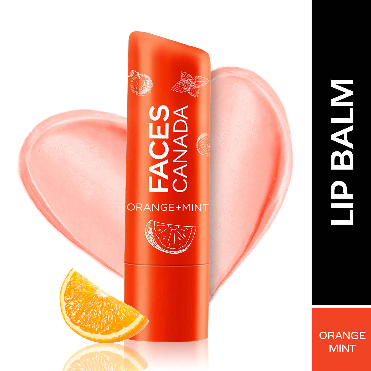 Buy FACES CANADA Lip Balm - Orange Mint 01, 4.5 gm | 12HR Moisture | SPF 15 | Shea Butter, Vitamin C & E Enriched | Hydrating & Nourishing For Dry Chapped Lips | Softens Lips - Purplle
