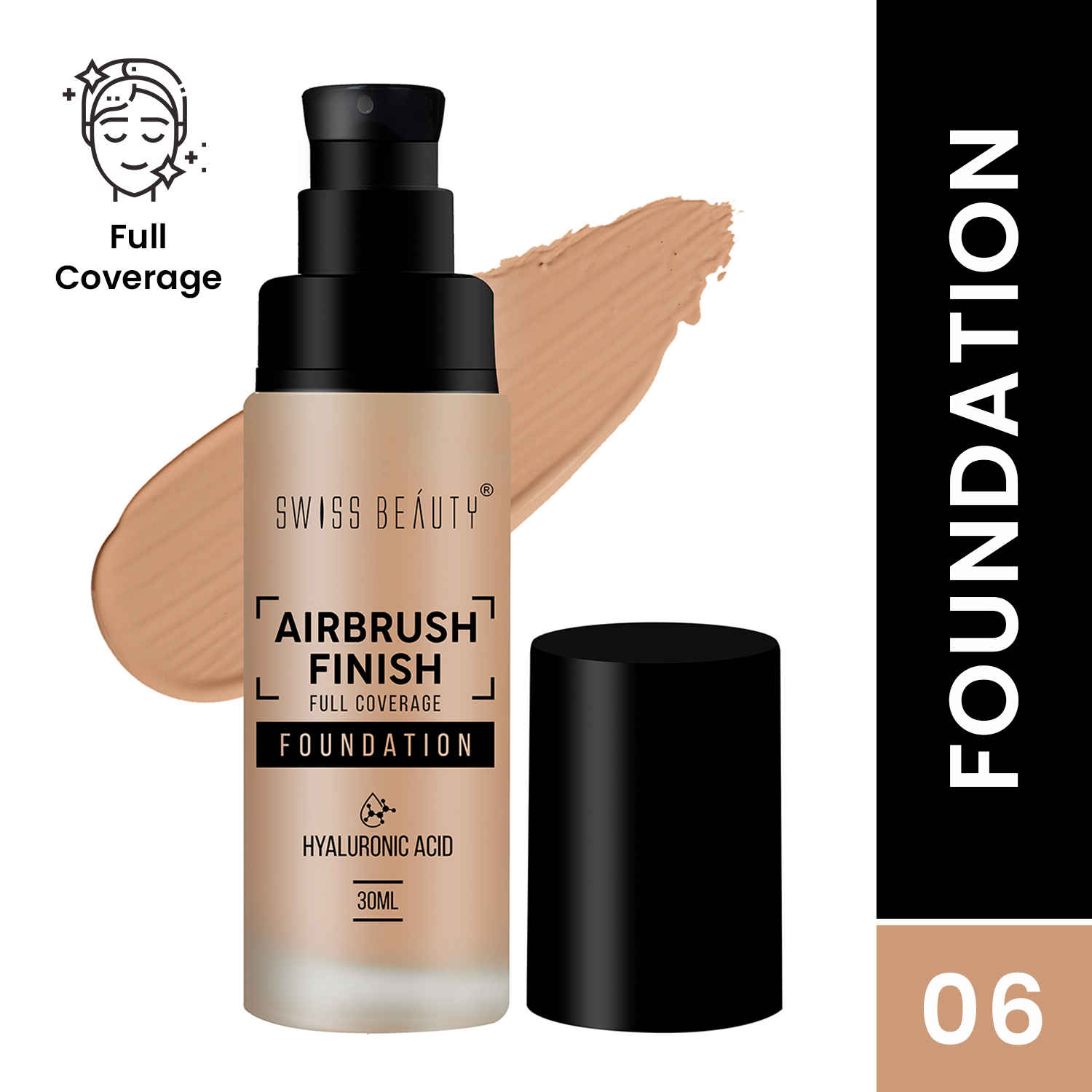 Buy Swiss Beauty Airbrush Finish Full Coverage Foundation Warm Sun (30 ml) - Purplle