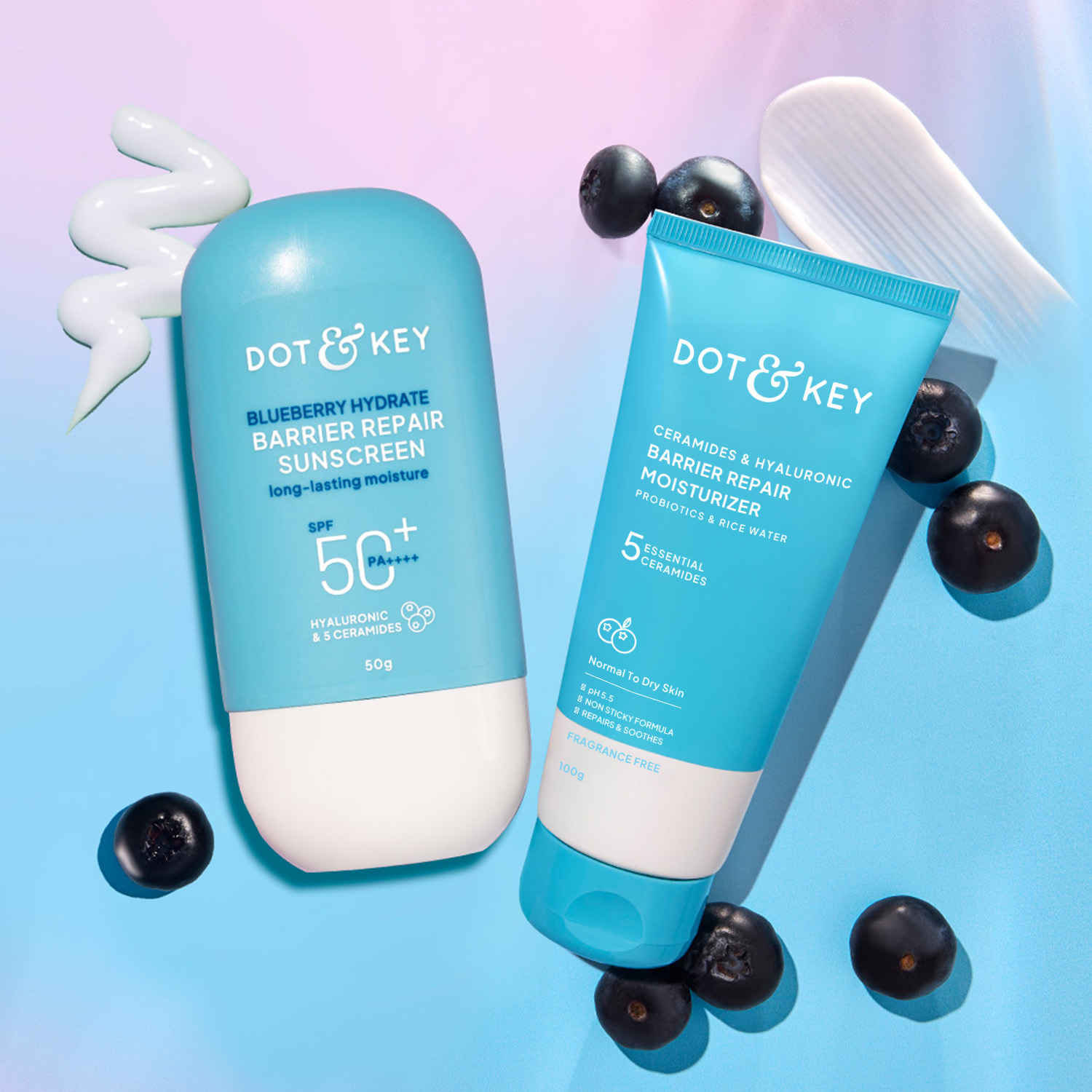 Buy Dot & Key Hydrate Barrier Repair Skin Care Duo - 150 gm | Face Cream & Sunscreen - Purplle