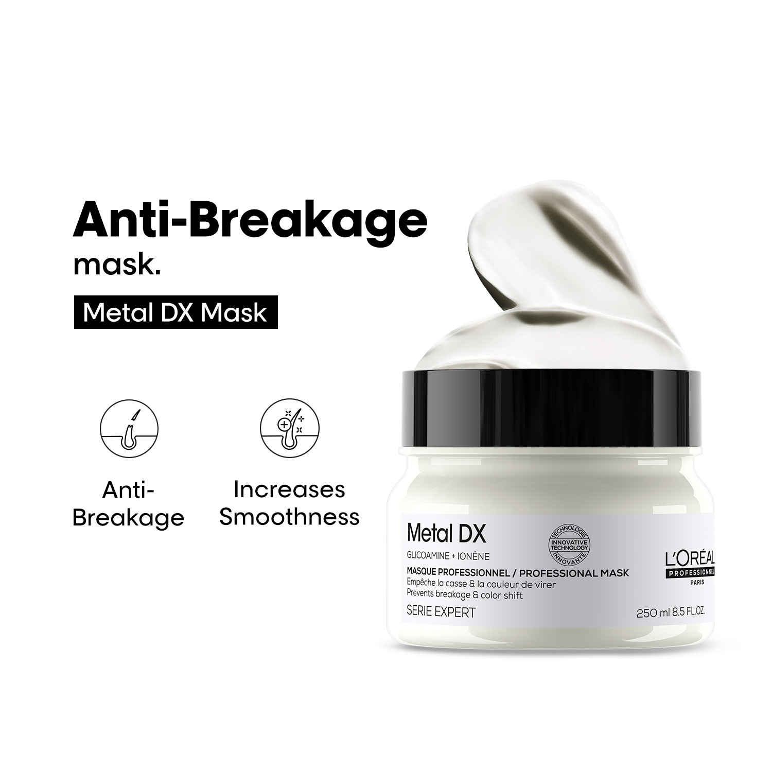 Buy L'Oreal Professionnel Metal DX Anti-Deposit Protector Hair Mask For Hair Breakage 250 ml - Purplle