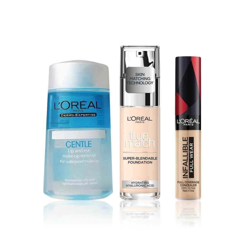 Buy L'oreal Paris Must Have Kit 1 (Concealer - shade 314 (10g) + Liquid Foundation- Neautral Undertone (30ml) + Gentle Lip & Eye Makeup Remover (125ml)) - Purplle