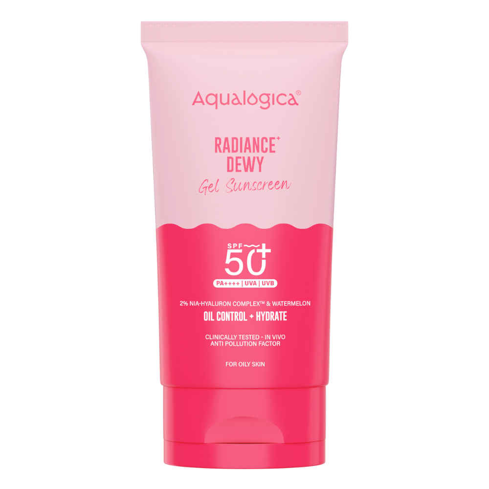 Buy Aqualogica Radiance+ Dewy Lightweight Sunscreen Gel SPF 50+ PA+++ for Oily & Acne-Prone Skinv 30 gm|Tested on Gen Z - Purplle