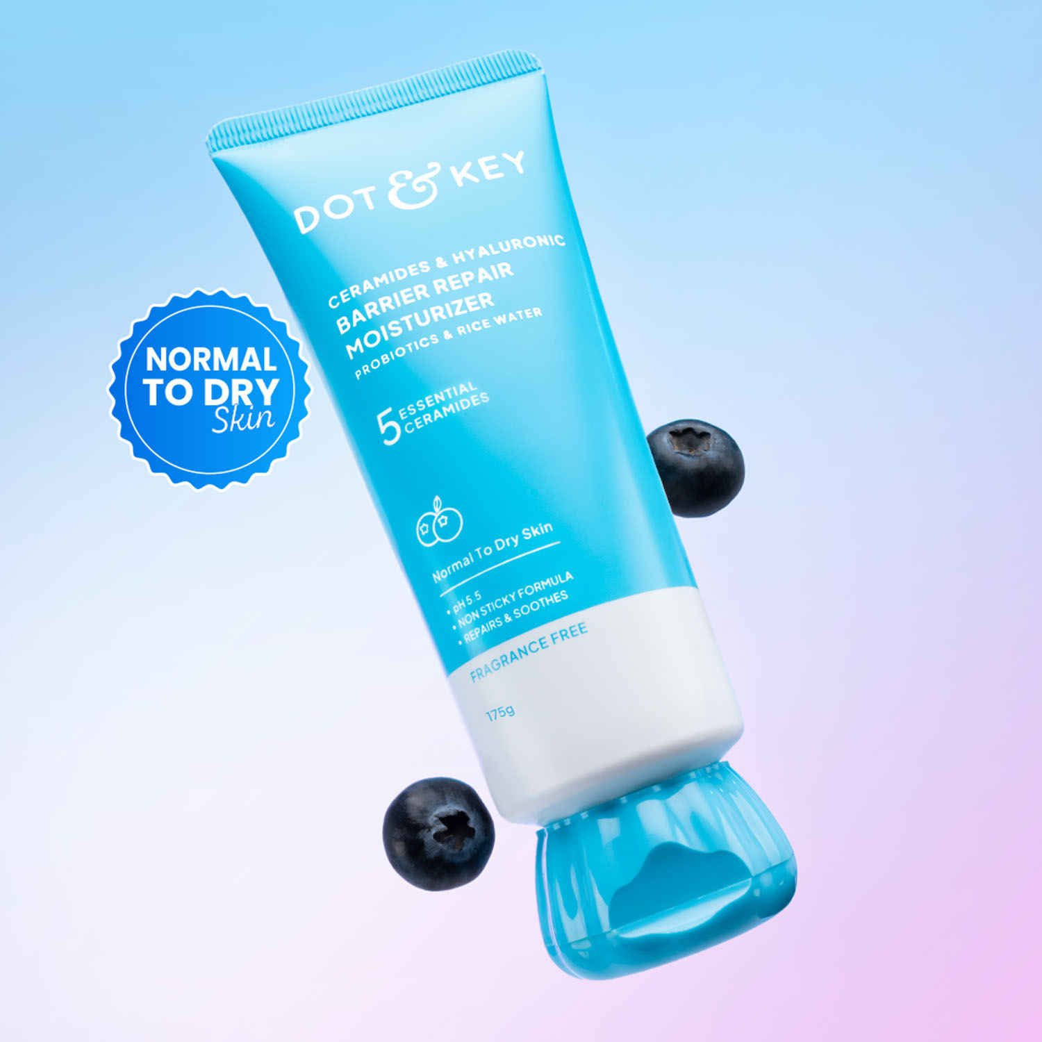 Buy Dot & Key Ceramides & Hyaluronic Barrier Repair Moisturizer with Probiotics & Rice Water | Barrier Repair Face Cream with 5 essential ceramides, Suitable for Dry, Combination & Sensitive Skin - 175g - Purplle