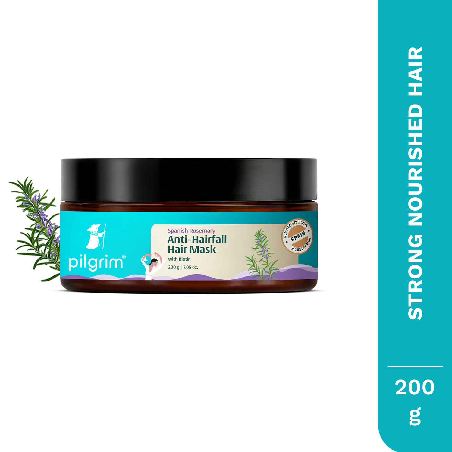 Buy Pilgrim Spanish Rosemary Anti Hairfall Hair Mask, 200 gm with Biotin For Reducing Hair fall & Strengthens Hair - Purplle