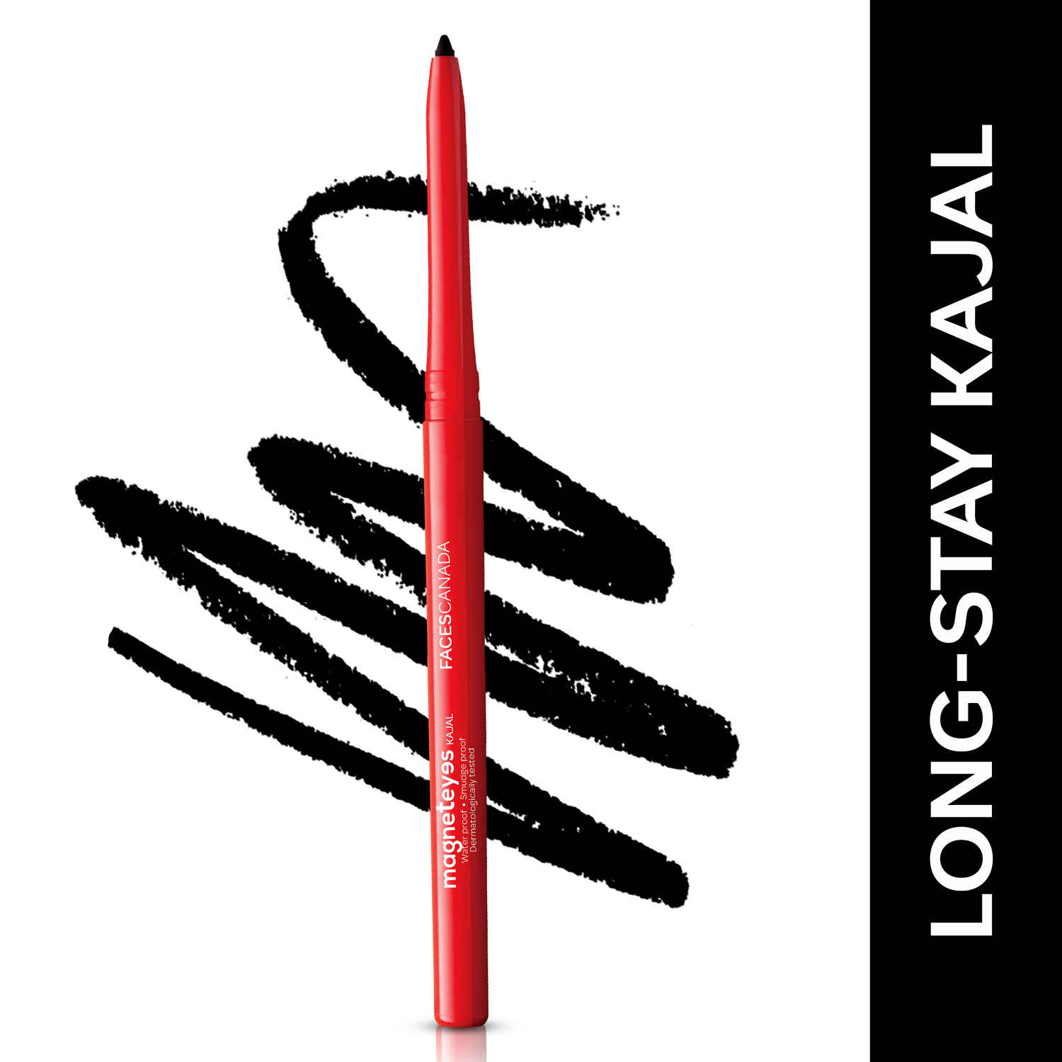 Buy FACES CANADA Magneteyes Kajal - Black, 0.35g | 24HR Long Stay | One Stroke Smooth Glide | Waterproof, Smudgeproof & Fadeproof | Almond Oil & Vitamin E - Purplle