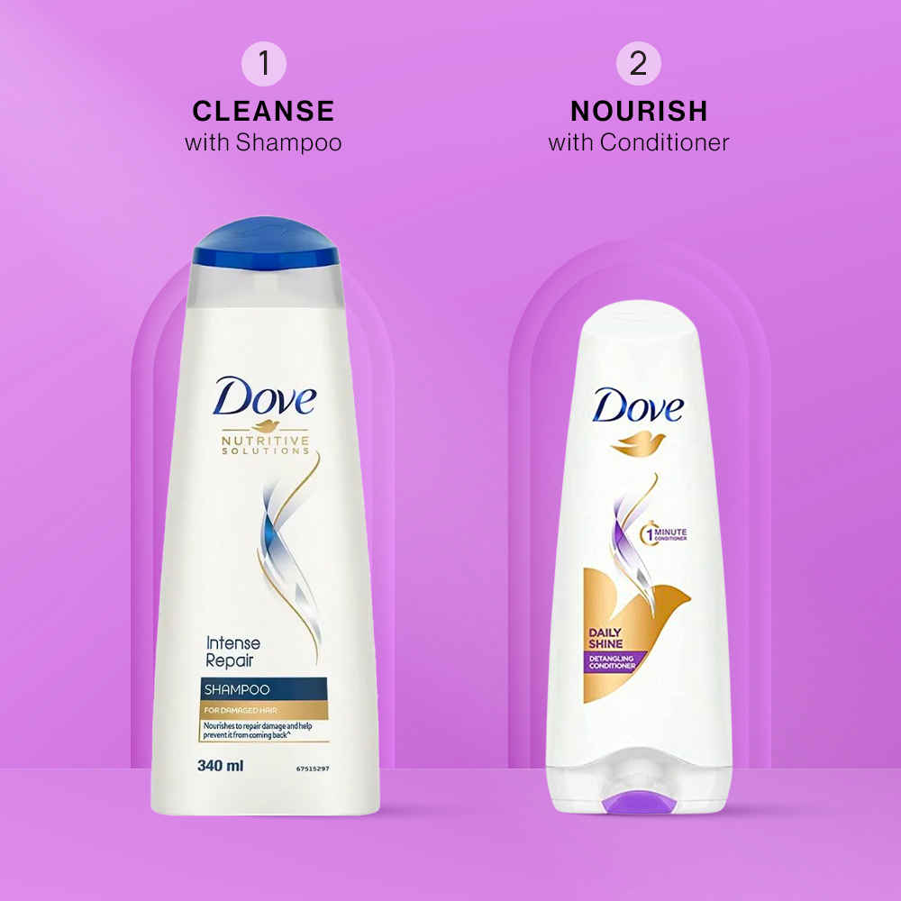 Buy Dove Repair & Shine Cleanse & Nourish Combo : Shampoo (340 ml) +Conditioner (175 ml) - Purplle