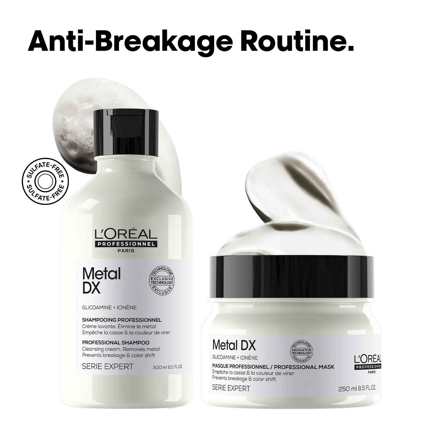 Buy L'Oreal Professionnel Metal Dx Shampoo 300 ml & Hair Mask 250 gm Combo, For Hair Breakage - Purplle