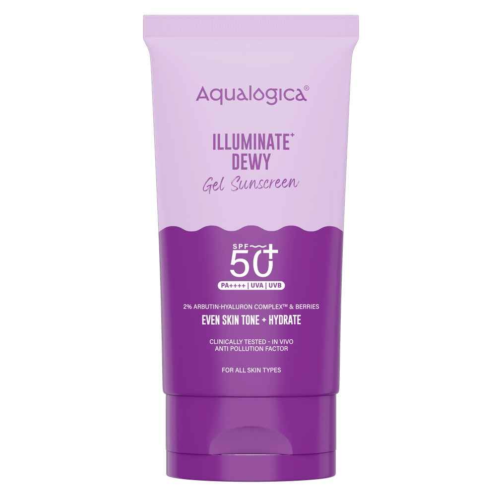 Buy Aqualogica Illuminate+ Dewy Lightweight Sunscreen Gel SPF 50+ PA++++ for All Skin Types 30 gm|Tested on Gen Z - Purplle