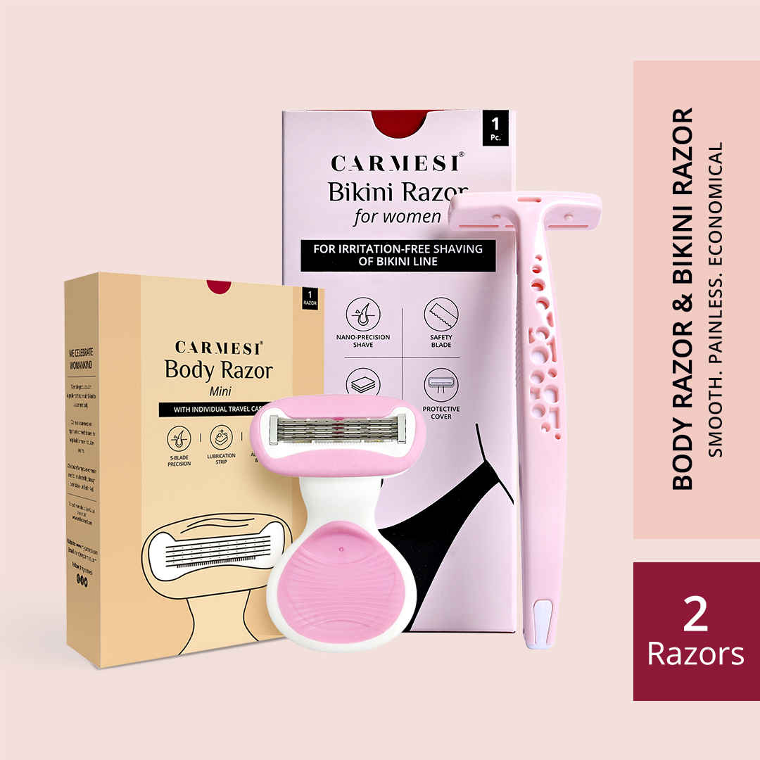 Buy Carmesi Body Razor Mini (Pack of 1) & Bikini Razor (Pack of 1) - Purplle