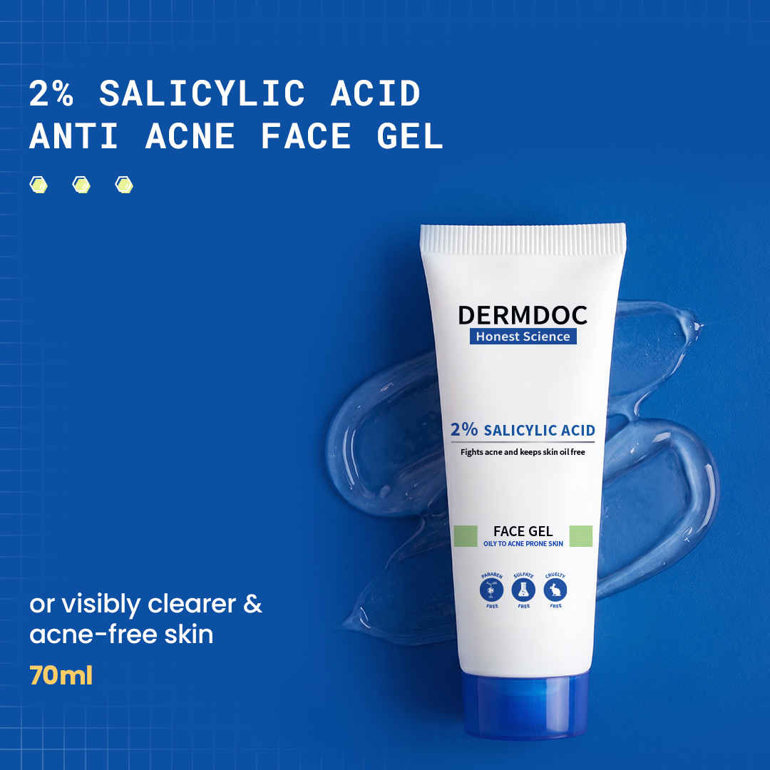 Buy DERMDOC by Purplle 2% Salicylic Acid Anti Acne Face Gel (70 gm) | Salicylic Acid Gel | Cleansing Salicylic Acid I Face Gel Cream I Face Gel for Oily Skin - Purplle