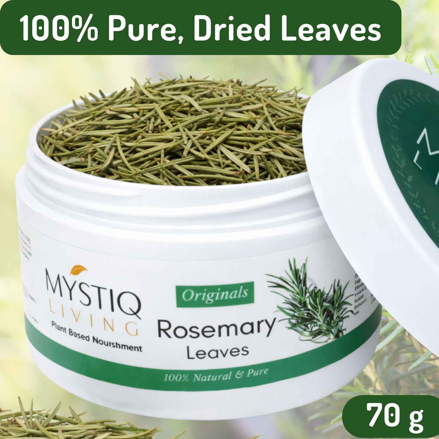 Buy Mystiq Living Rosemary Dry Leaves for Hair Growth | Rosemary Leaves | Rosemary Dry Leaf | Organic Dried Rosemary Leaves for Food Tea and Hair | Perfect for Rosemary Water - 70 gm - Purplle