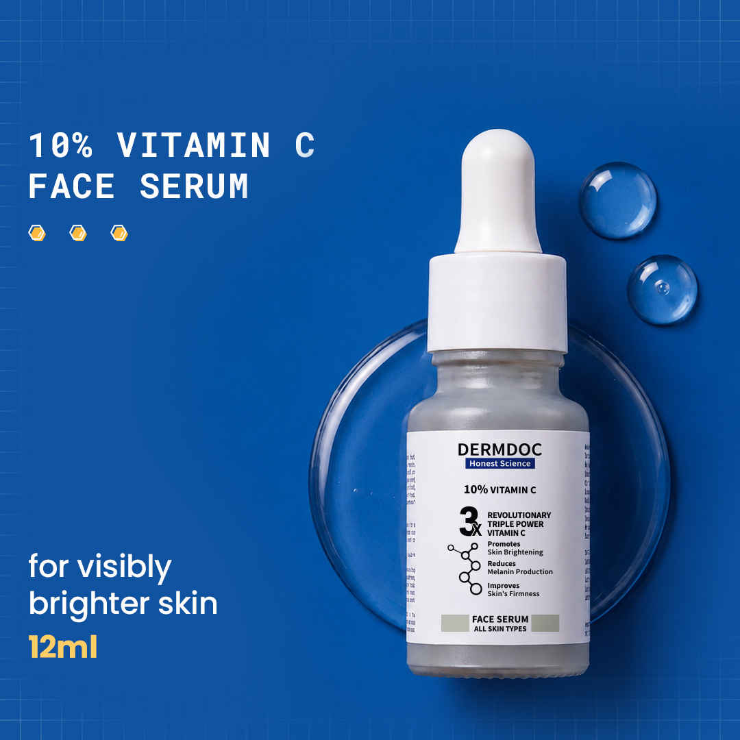 Buy DERMDOC 10% Vitamin C Face Serum for Glowing Skin (12 ml) | Brightening Face Serum | Fight Dark Spots, Pigmentation & Dull Skin - Purplle