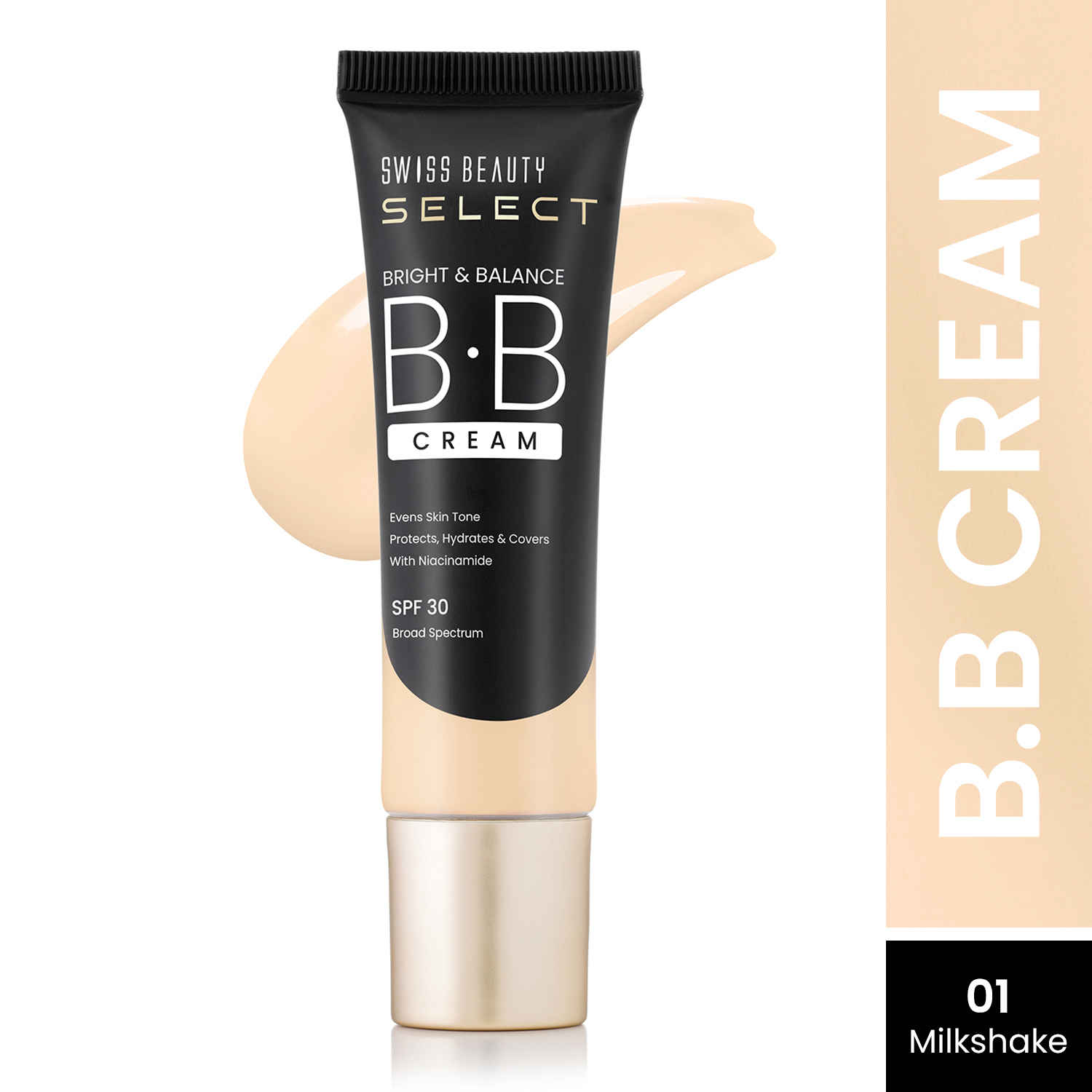 Buy Swiss Beauty Select Bright & Balance BB Cream with Niacinamide - 1 Milk Shake 30 gm - Purplle