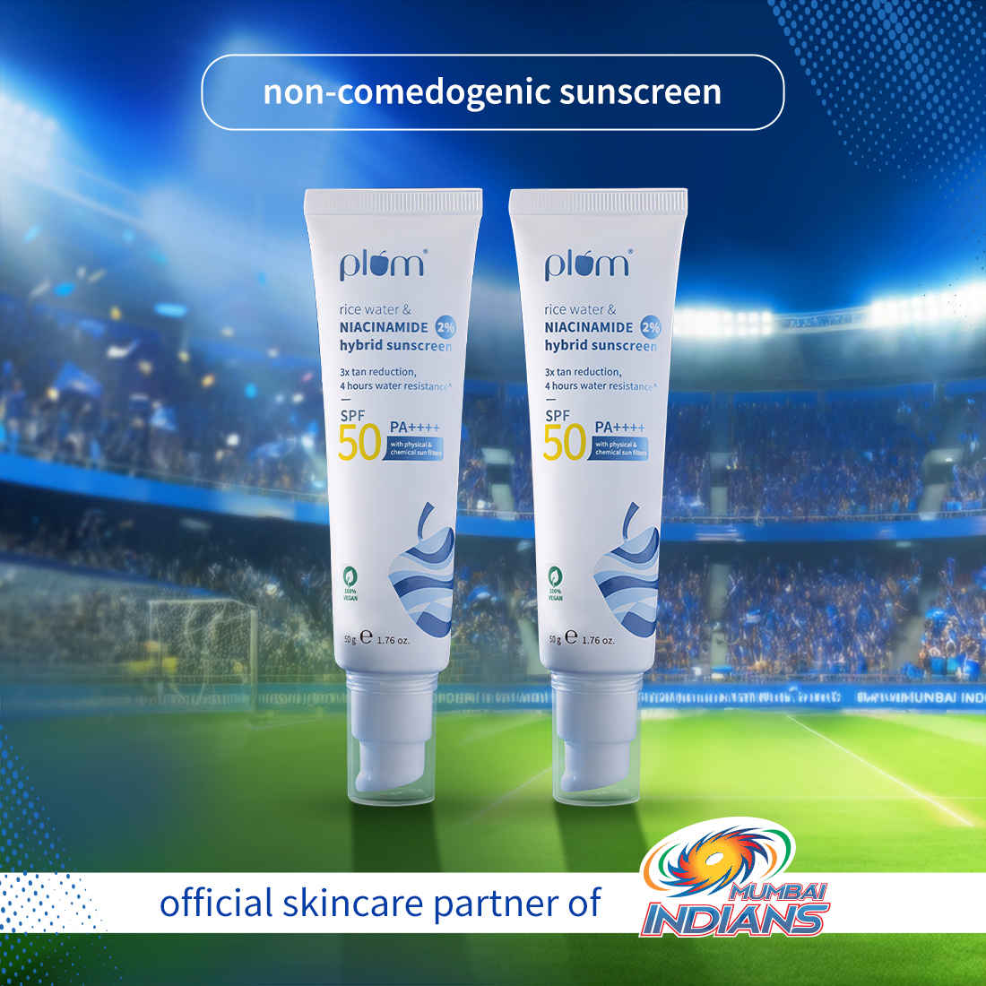 Buy Plum 2% Niacinamide Sunscreen SPF 50 PA+++ (50 gm) - Set Of 2 - Purplle