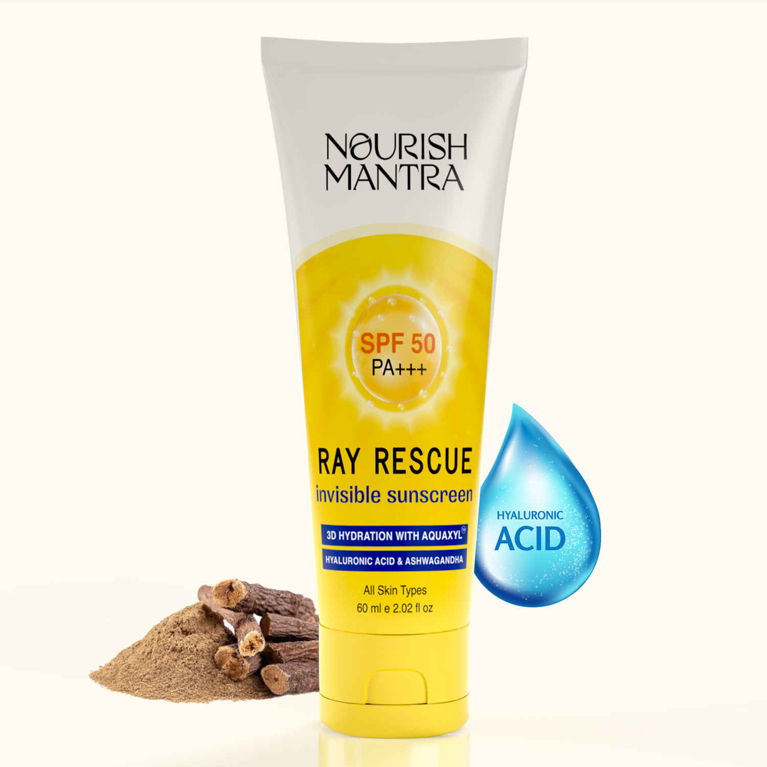 Buy Nourish Mantra Ray Rescue Invisible Sunscreen with SPF 50 & Aquaxyl for UV Protection - 60 ml - Purplle