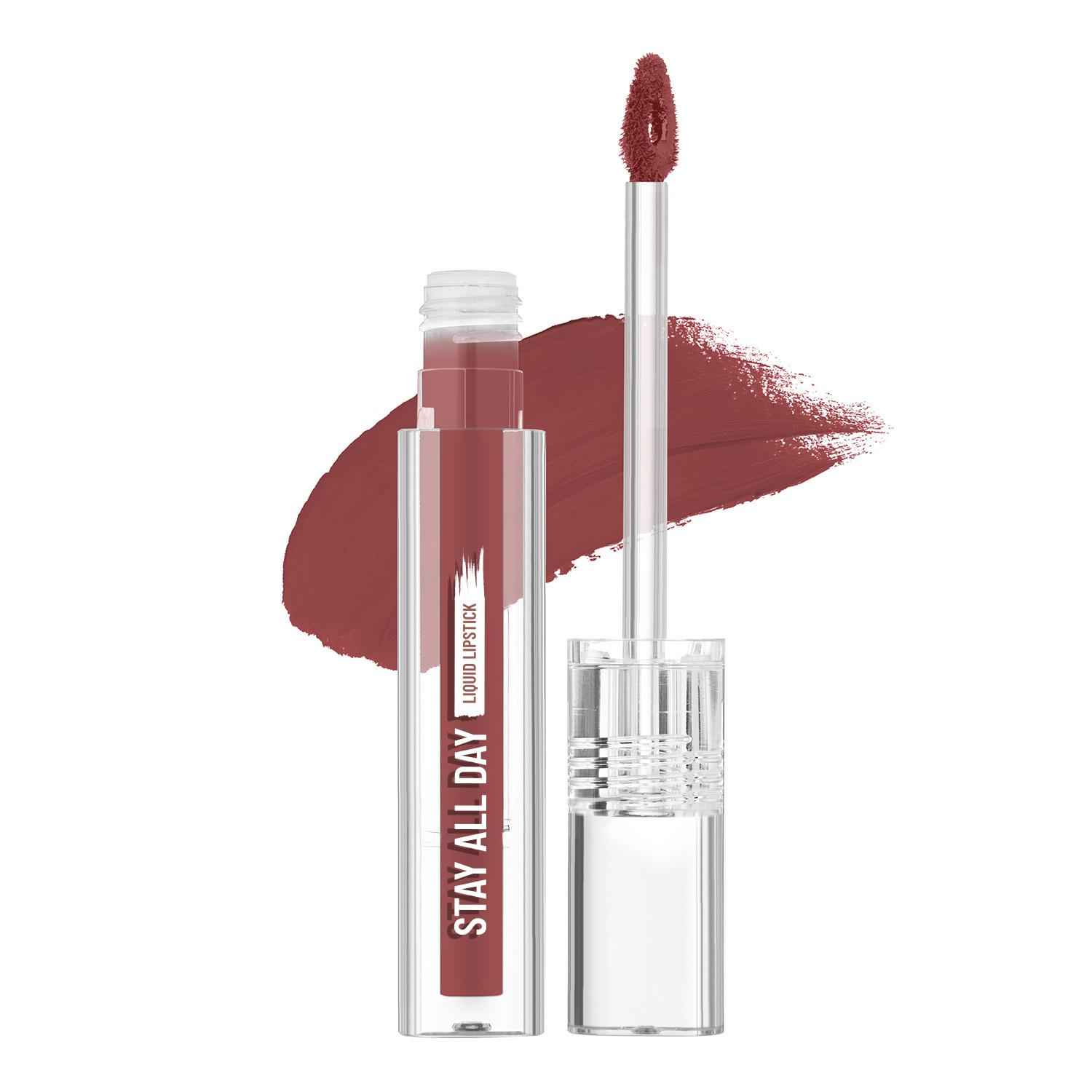 Buy Swiss Beauty Stay On Matte Liquid Lipstick- 10 Earthy Brown, 2 gm - Purplle