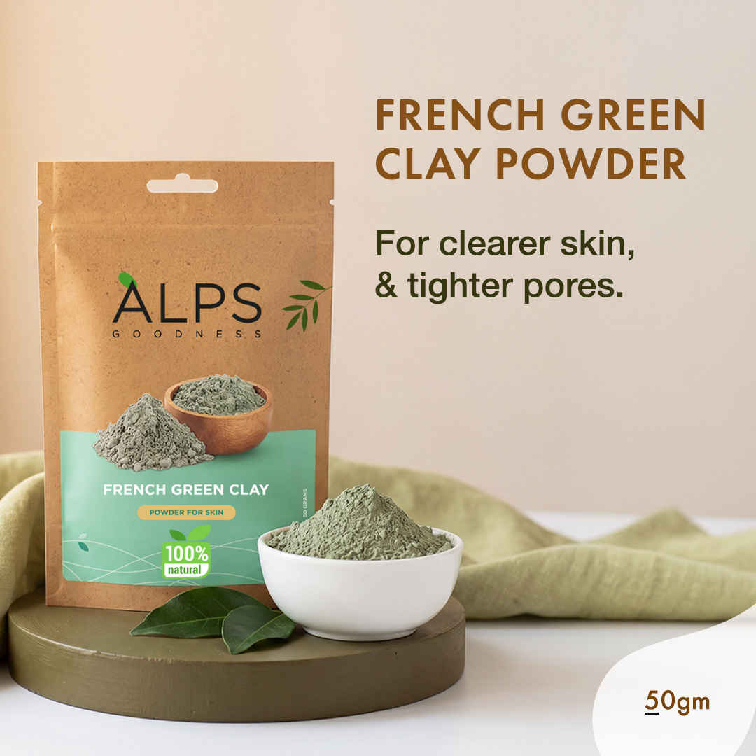 Buy Alps Goodness French Green Clay Powder (50 gm)| 100% Natural Powder | Clay Mask for pores tightening | Clay Mask for face | Detoxifying Clay Mask - Purplle